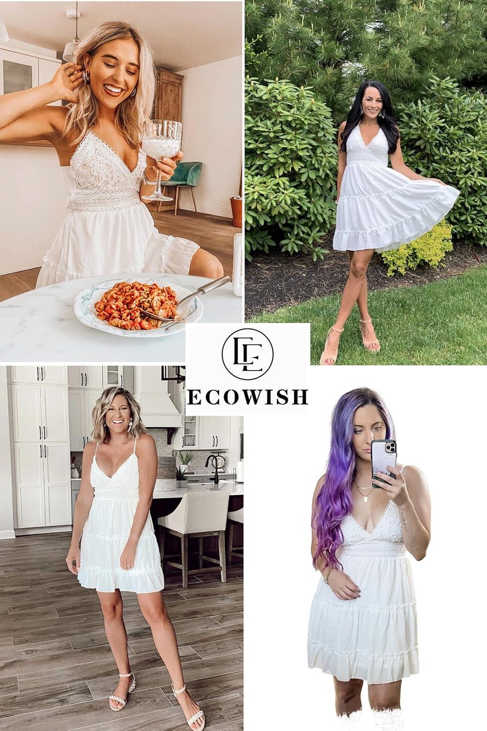Our Take ⁣on ‌ECOWISH's ⁢Elegant V-Neck Lace Mini Summer ​dress
