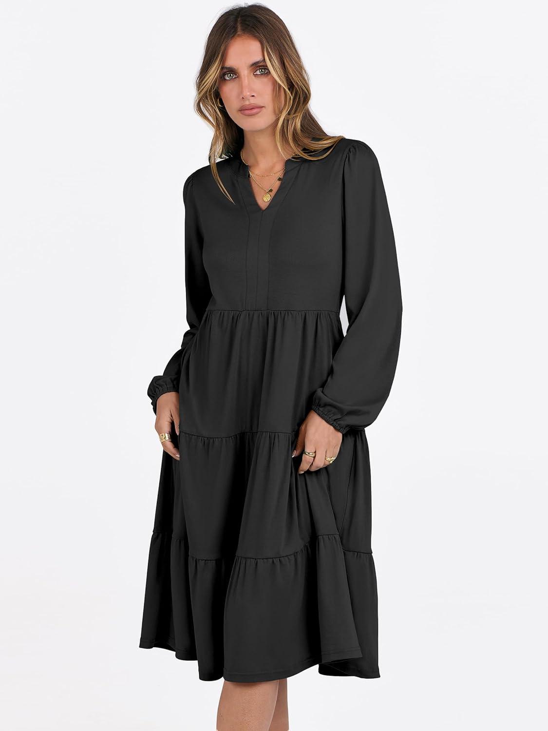 our Take⁤ on the ANRABESS 2025 Fall Midi Dress: Casual & Chic