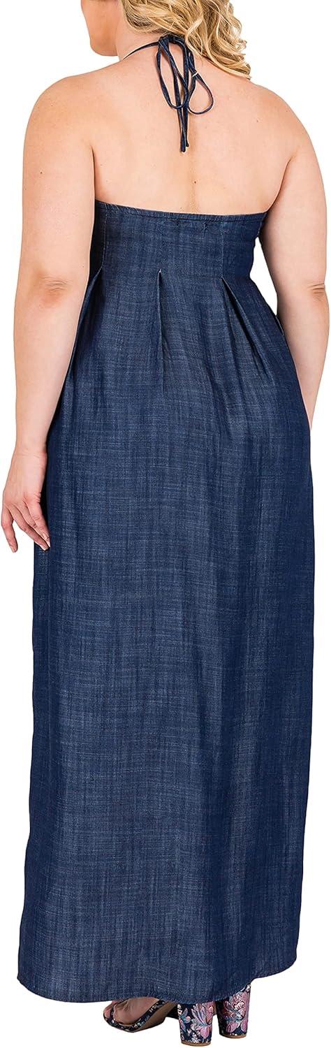 Our Honest Take on the Standards & Practices Plus size Denim Maxi Dress