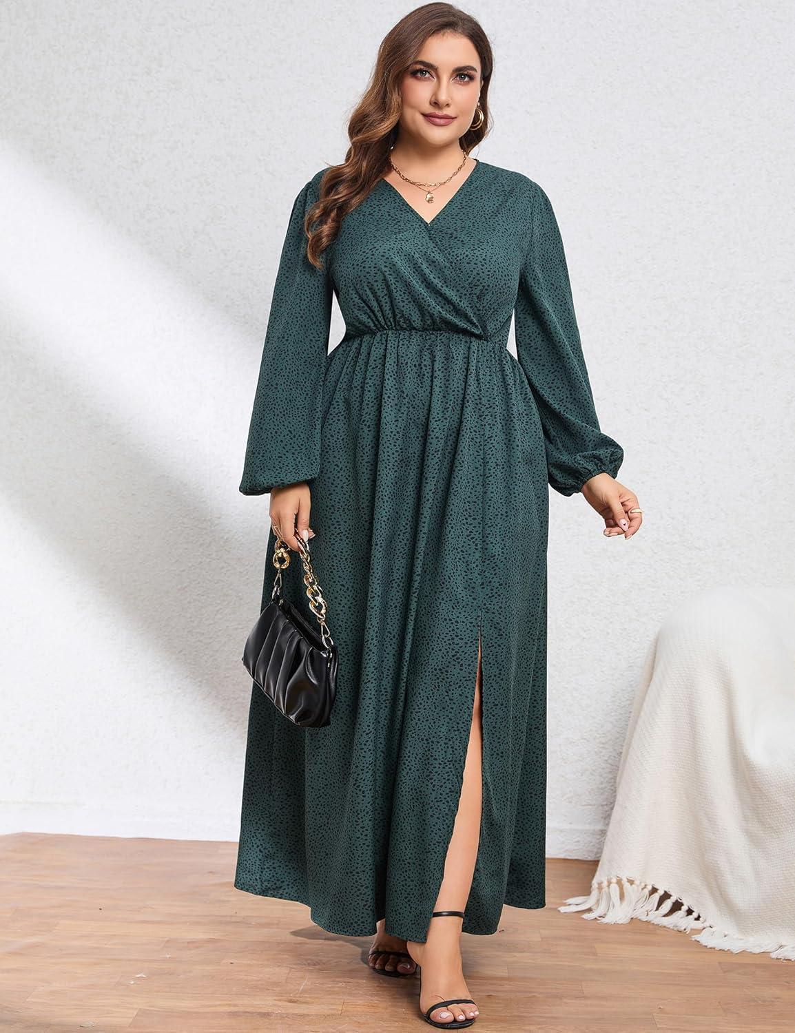 Our Take on‌ the KOJOOIN Plus Size Wrap Maxi Dress: Style & Comfort Reviewed