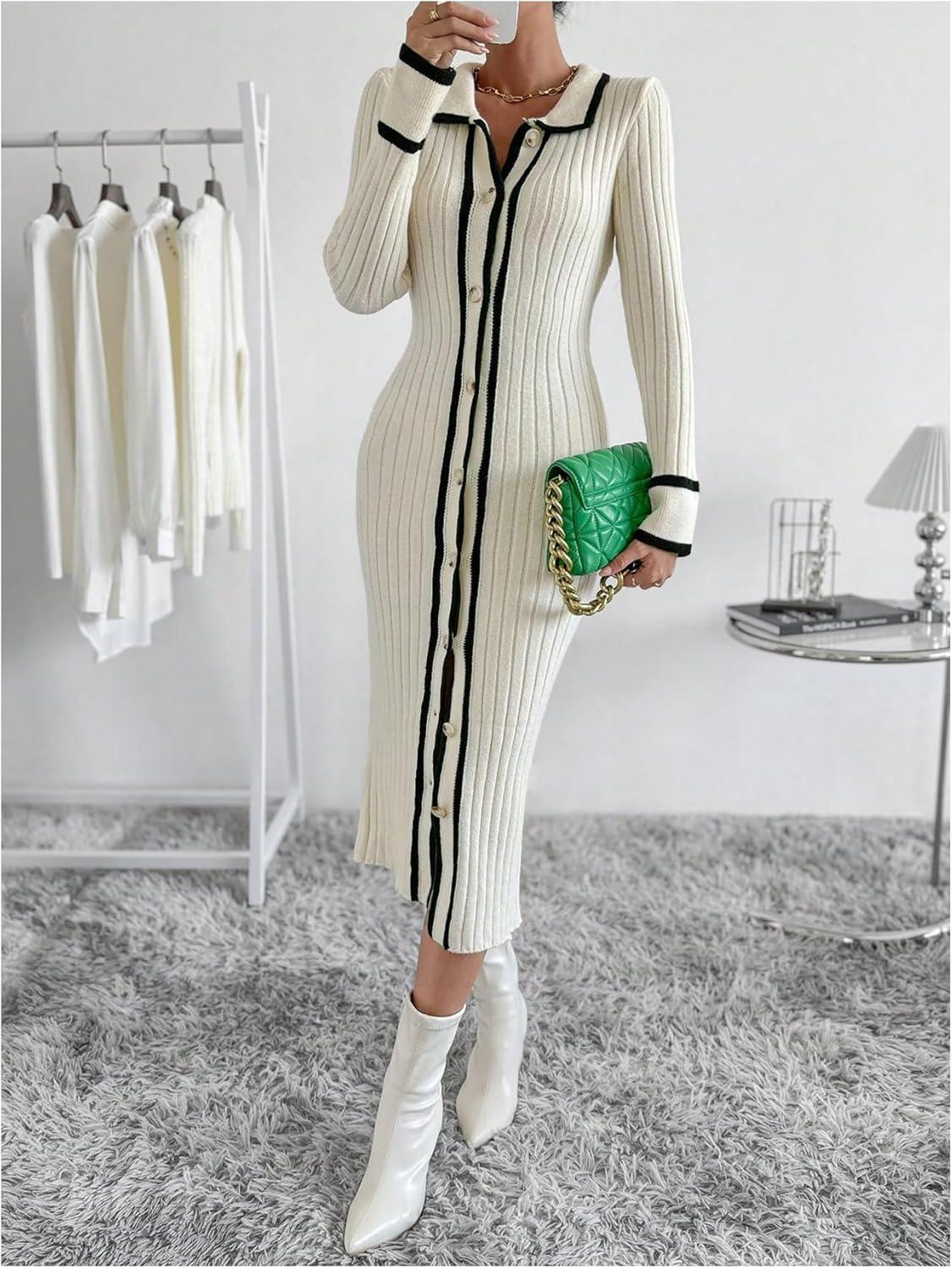 Our Take on the ​MakeMeChic rib Knitted ​Midi Dress: Stylish & Versatile