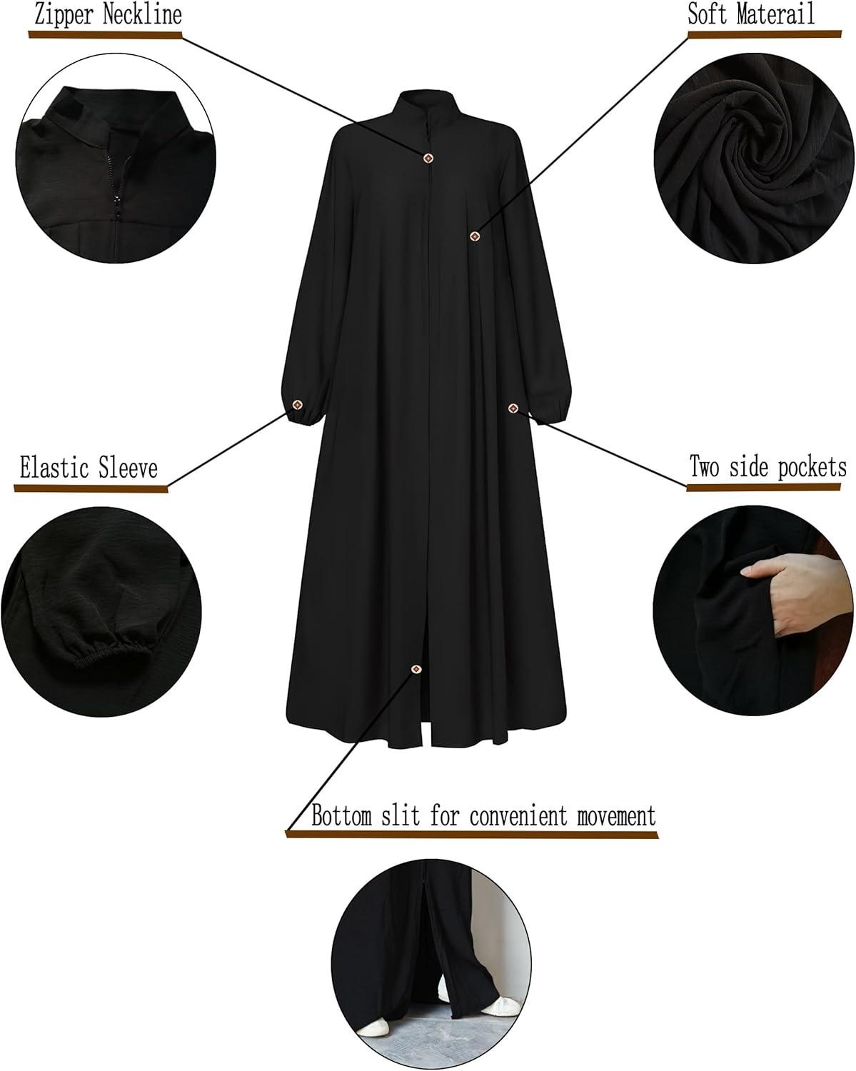 Our Honest Take on the‍ Muslim Abaya Dress with Front Zipper & Pockets