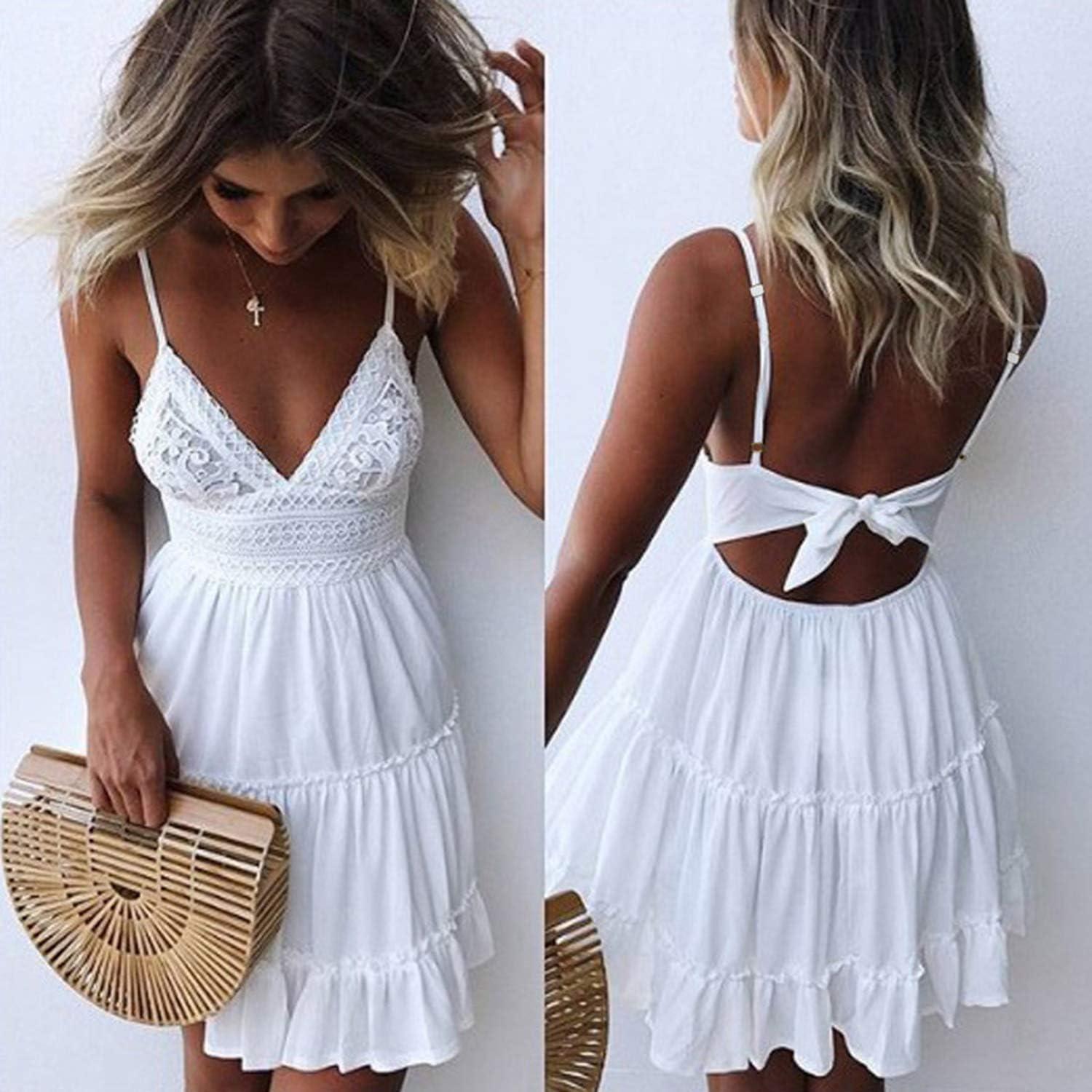 Our ‍Take on ECOWISH's ‍Elegant V-Neck Lace Mini Summer Dress