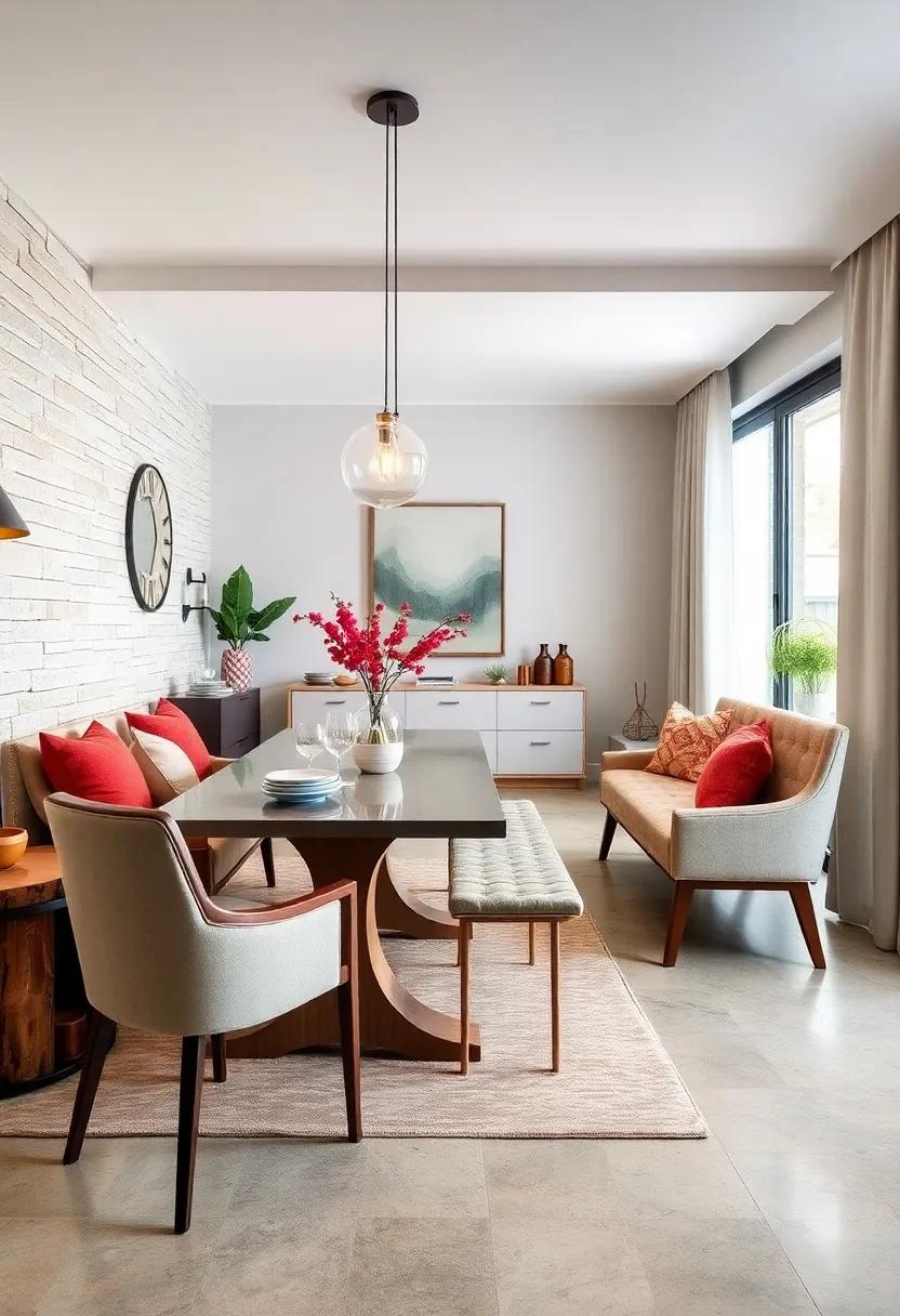 Add a ⁤bench: A bench⁢ can provide additional seating for⁣ a casual feel, and it frequently enough⁤ costs less than traditional dining chairs