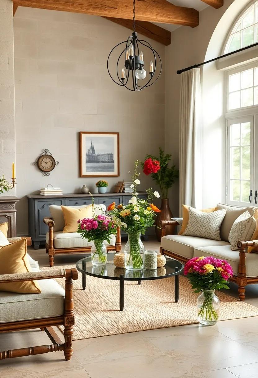 Display Fresh Flowers: Bring the beauty of the outdoors inside by placing fresh flowers in charming vases throughout the room to brighten the space