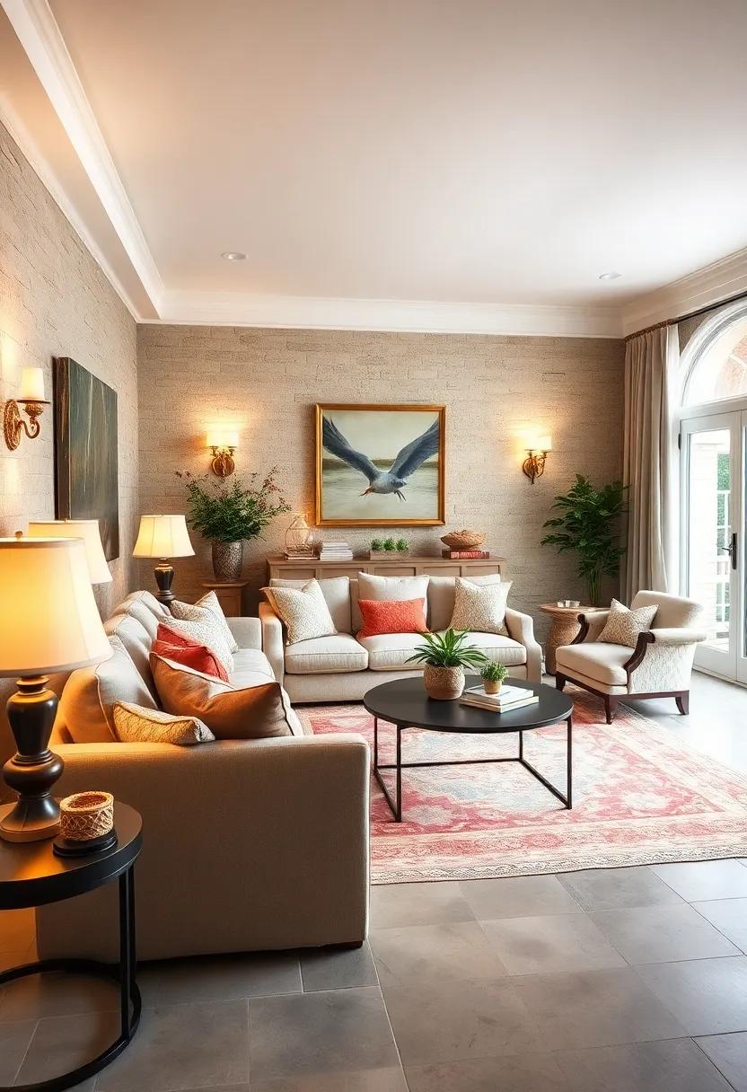 Employ Soft Lighting: Use table lamps with warm hues or wall sconces ​to create a soft and‌ inviting⁣ ambiance in your living room