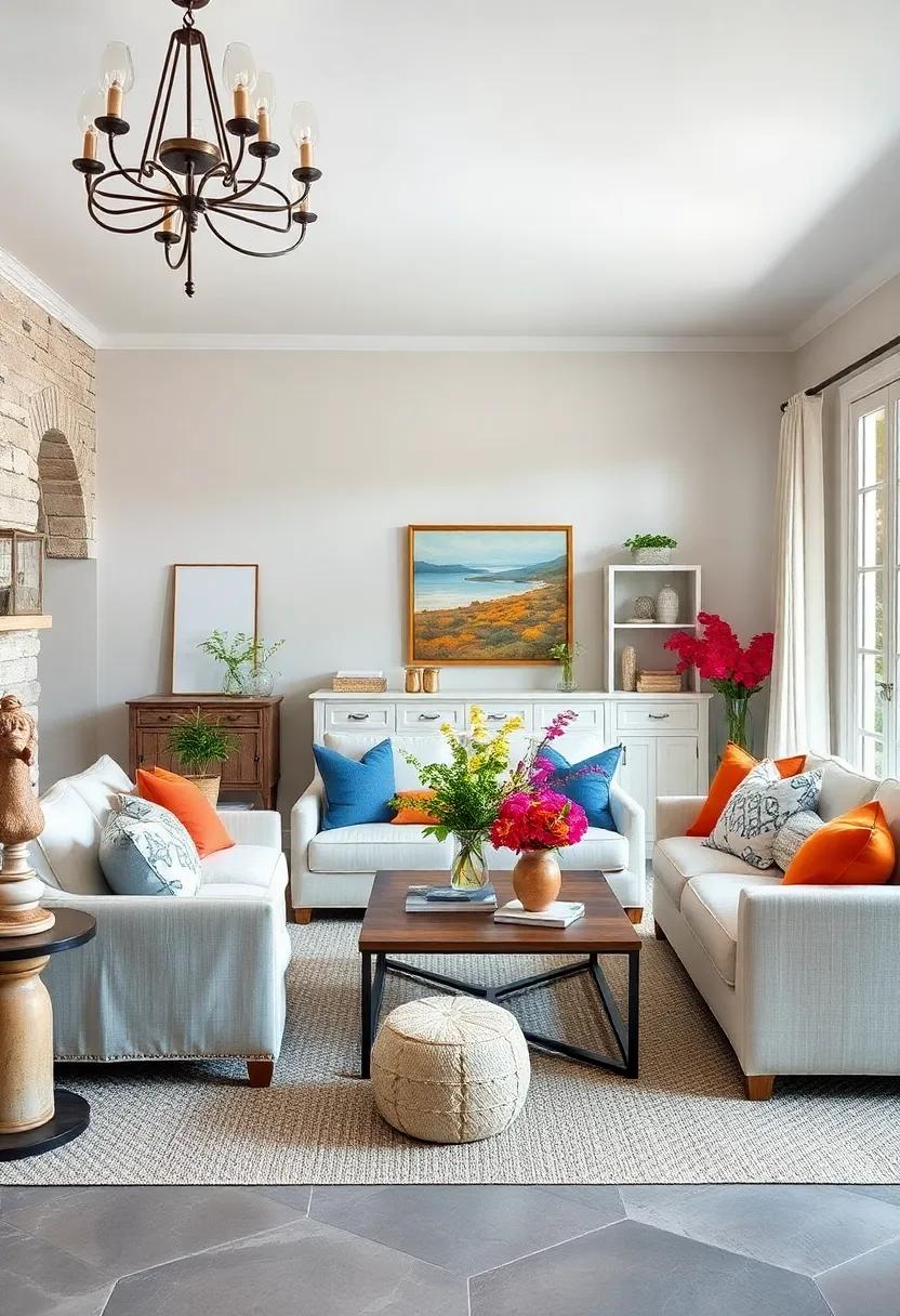 Build in Colorful Elements: Introduce pops of color through throw pillows or artwork,adding personality while maintaining an overall harmonious balance