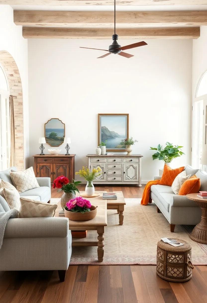 Opt for Shabby Chic Furniture: choose distressed wood furniture pieces like coffee tables and sideboards that exude rustic charm while remaining‍ elegant