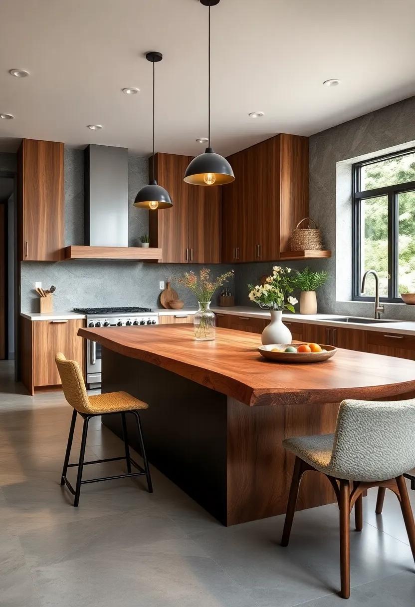 Nature's‍ Touch:⁤ A live-edge ​wooden countertop brings a unique and ⁤organic feel ​to your kitchen island, perfect for⁣ those who ⁢love‌ an ⁢earthy, nature-inspired decor