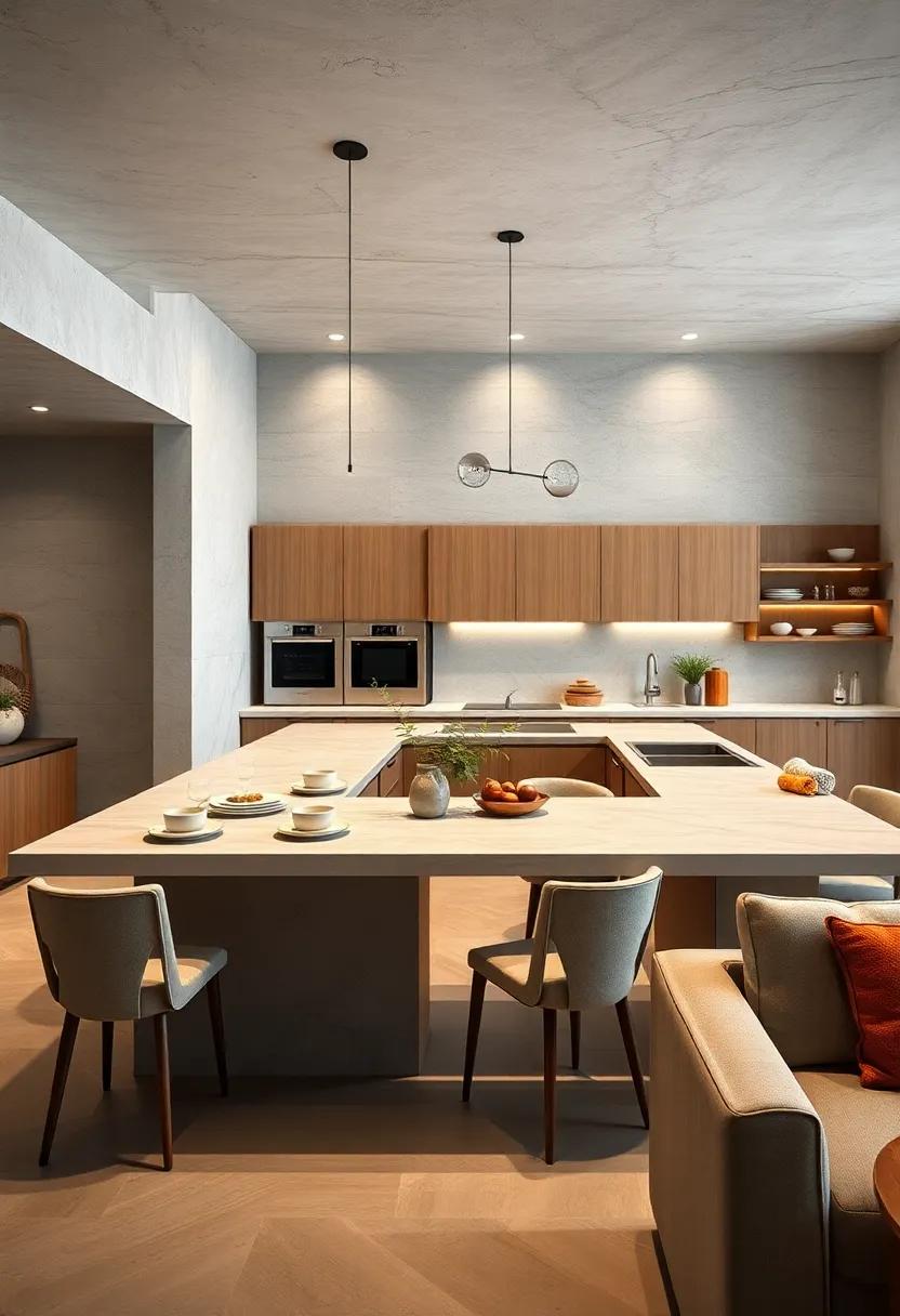 U-shaped Configuration: Consider a ‍U-shaped kitchen island that wraps around dining‌ space, facilitating interaction and creating a ⁣warm, inclusive⁤ environment for family and friends