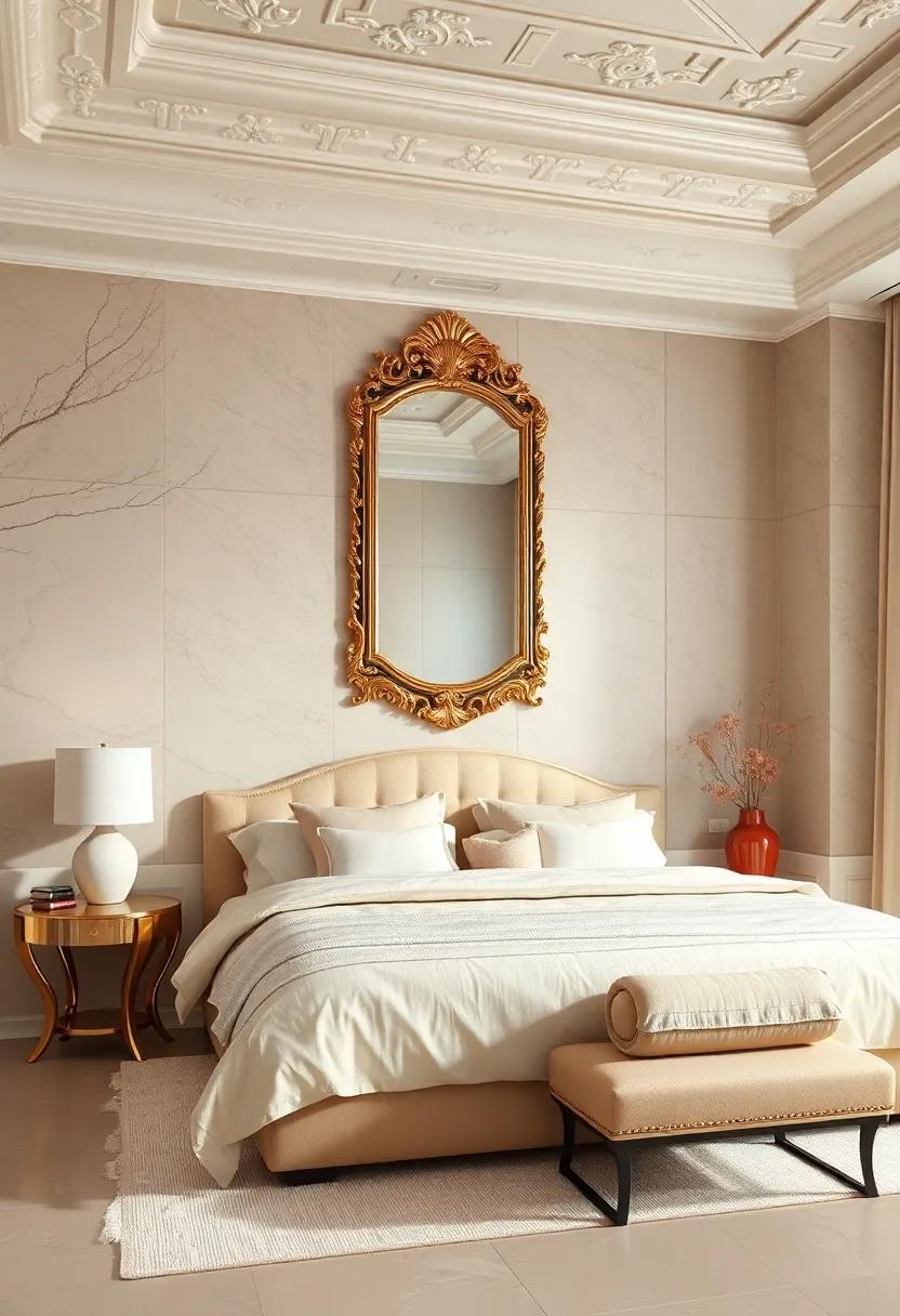 Elegant Wall ⁢Mirrors: Hang an oversized‌ mirror⁣ with an ornate frame to make the space feel larger while‍ echoing your elegant theme
