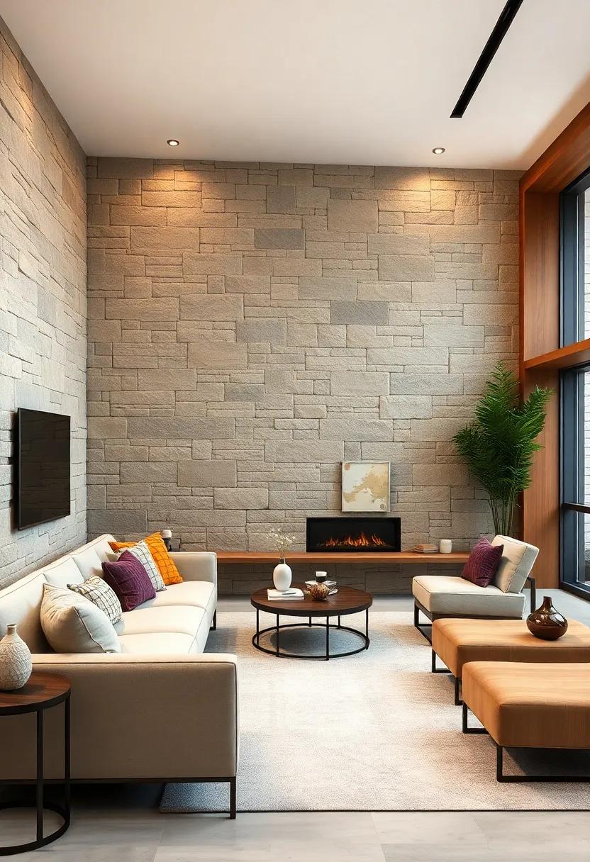 Textural Play: Unveil the‍ interplay ⁤of textures where rough-hewn stone meets the smooth finish of wooden features,⁢ adding depth and interest to interior spaces