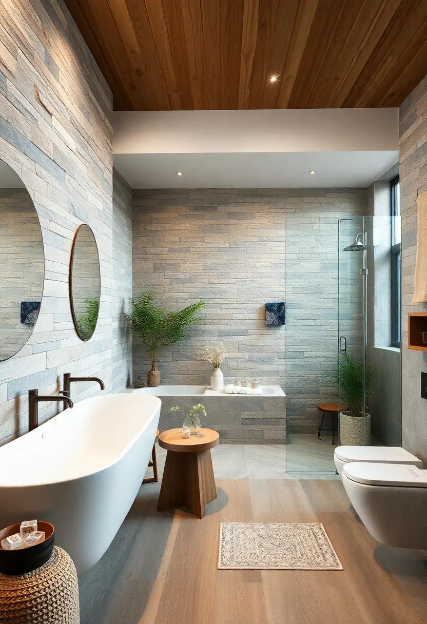 Sophisticated Bathrooms: Catch a glimpse of how stone walls paired with wooden accents create spa-like retreats in bathrooms, infusing ‌luxury into ‍daily routines