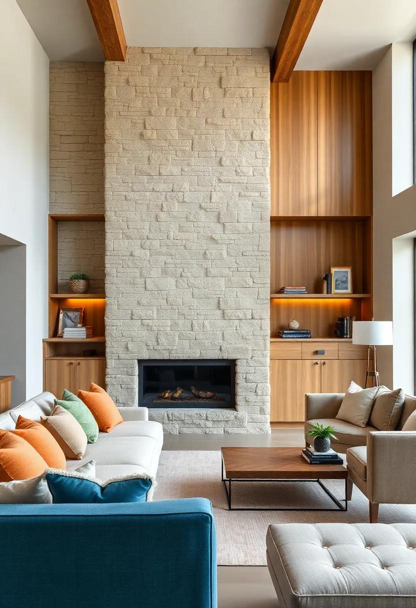 Custom built-Ins: Discover the personalized ⁣touch that wooden built-ins bring when paired ​with stone backgrounds,maximizing both style and storage