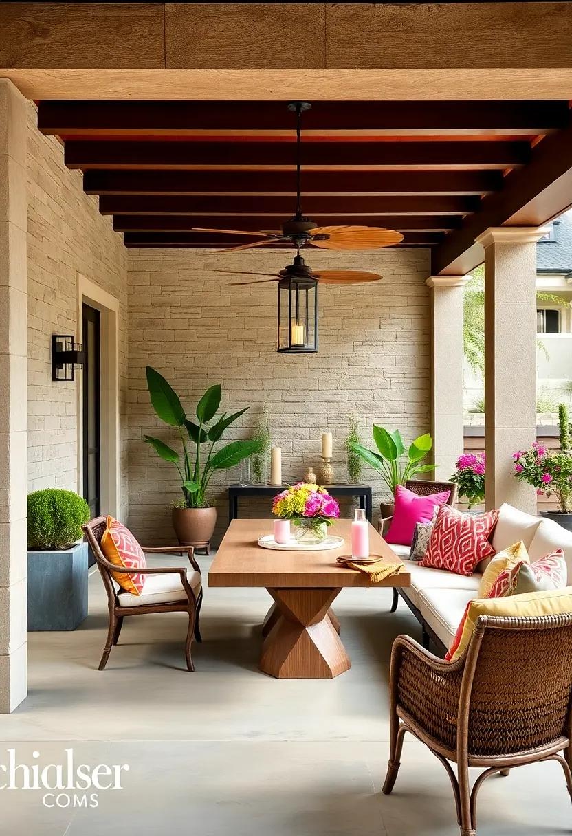Bold‍ Color ⁢Pops: Use⁣ bold and bright furniture or accessories to inject energy into your outdoor dining ‍area, making⁤ it a lively ​spot‌ for entertaining