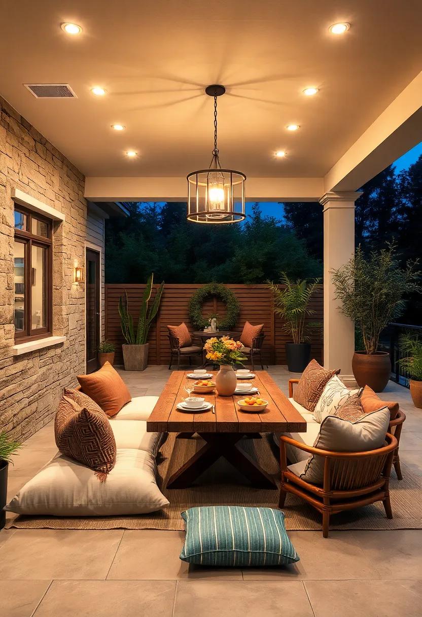 Dining Under ⁢the Stars: Set up a ‍low wooden⁣ table‌ surrounded by cushions on a deck or patio, perfect for stargazing ‌while enjoying a casual outdoor meal