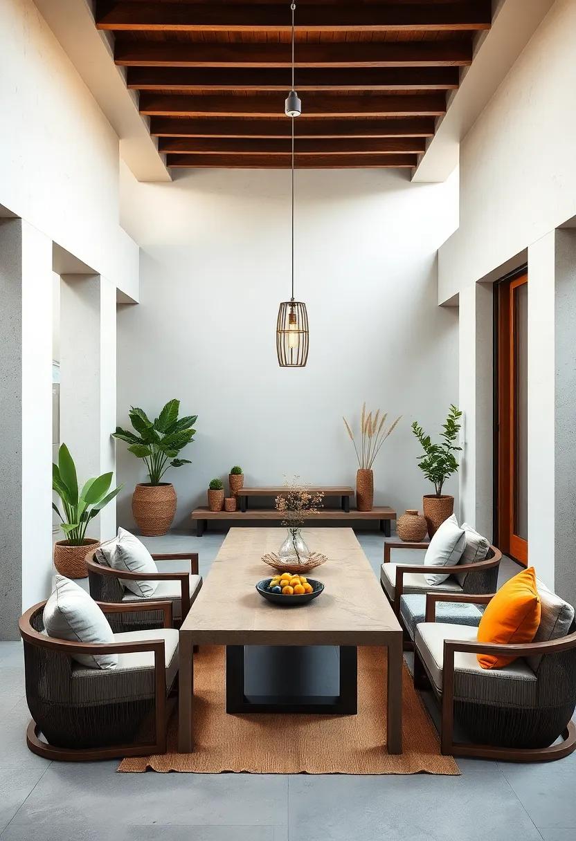 Minimalist Zen: Design a⁤ tranquil outdoor dining area with a low ⁤table, zen-inspired decor,⁣ and elements of ‍water to promote a peaceful dining‌ experience