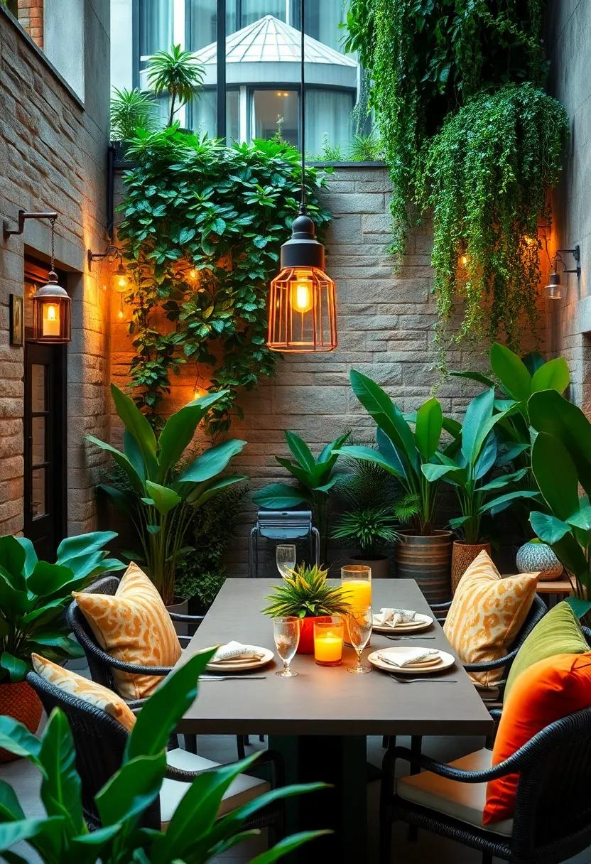 Urban Jungle:‍ Fill your‍ outdoor dining⁣ area‌ with lush ⁣plants and greenery, creating a vibrant oasis ‌in the midst of a bustling⁤ city