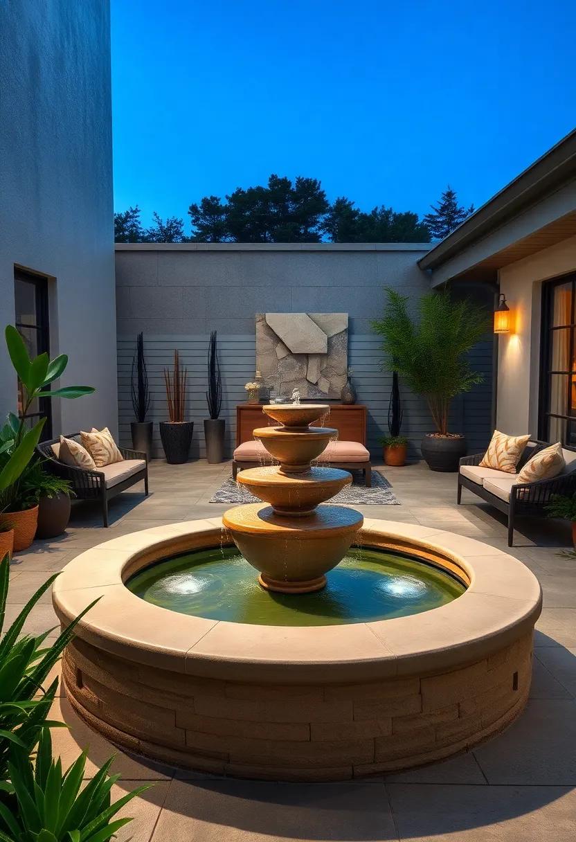 Artistic Sculptures: Explore fountains ‌designed as art pieces, featuring abstract sculptures that elevate your patio⁣ design