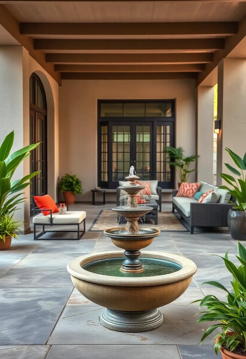 Portable Fountains: Utilize small, portable fountains for flexibility, allowing you to⁣ change your patio⁤ layout with ease
