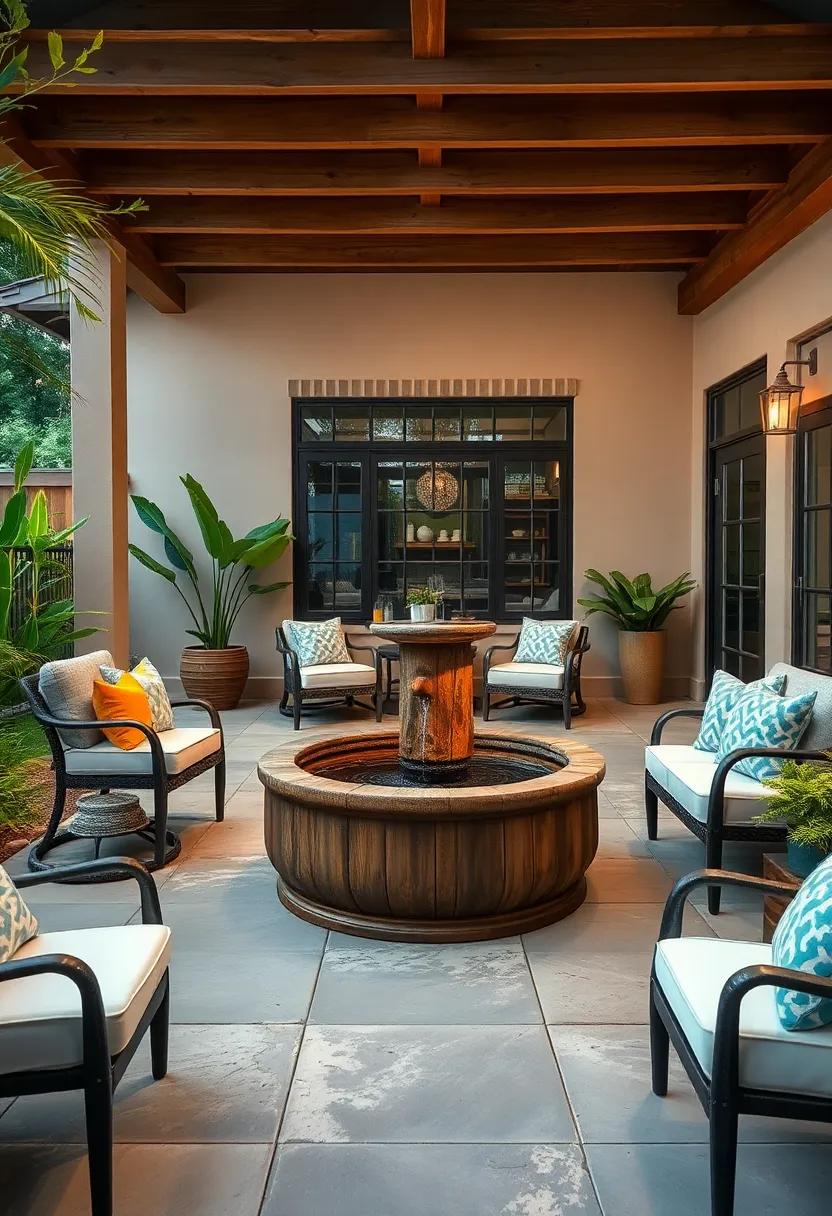 Rustic Charm:⁤ Opt for a rustic wooden fountain that complements a⁤ farmhouse-style patio, creating ⁢a cozy ​gathering spot