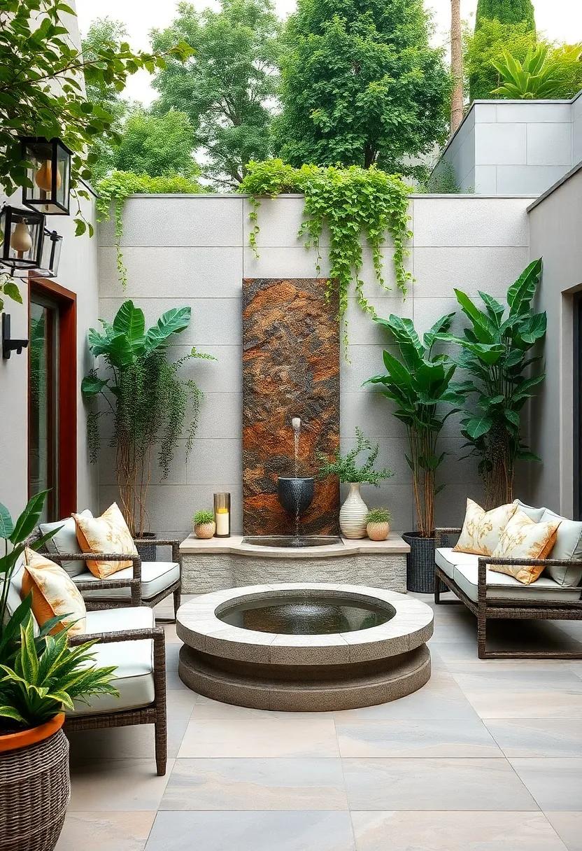 Vertical Gardens: Combine a vertical wall fountain​ with climbing plants to create an inviting vertical oasis that saves ⁤space