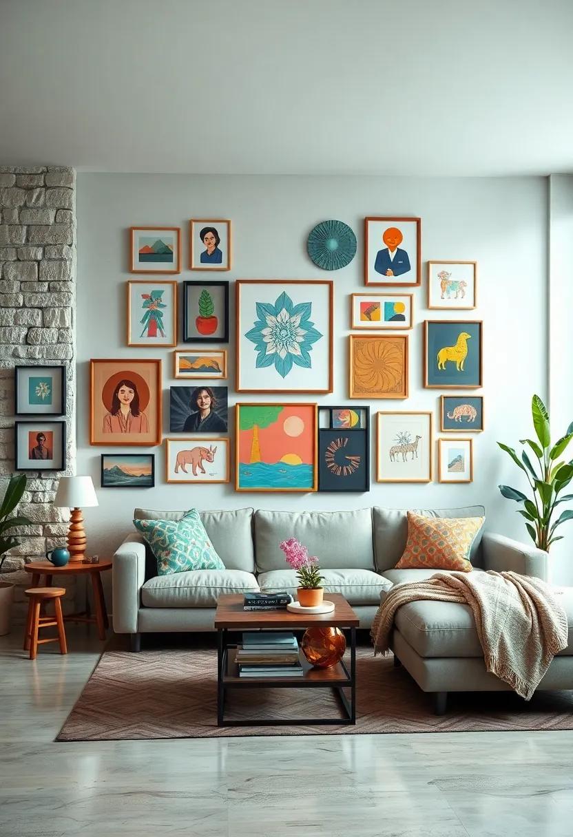 Gallery Wall ‌Wonderland: Curate a⁤ collection⁢ of quirky art pieces, vintage prints, ⁤and‍ homemade masterpieces to ‍spark conversation⁤ and​ imagination
