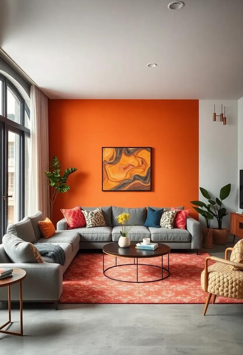 Statement Backdrops: Paint one wall in an audacious shade or pattern⁤ to create a playful backdrop ⁢for your living room's personality