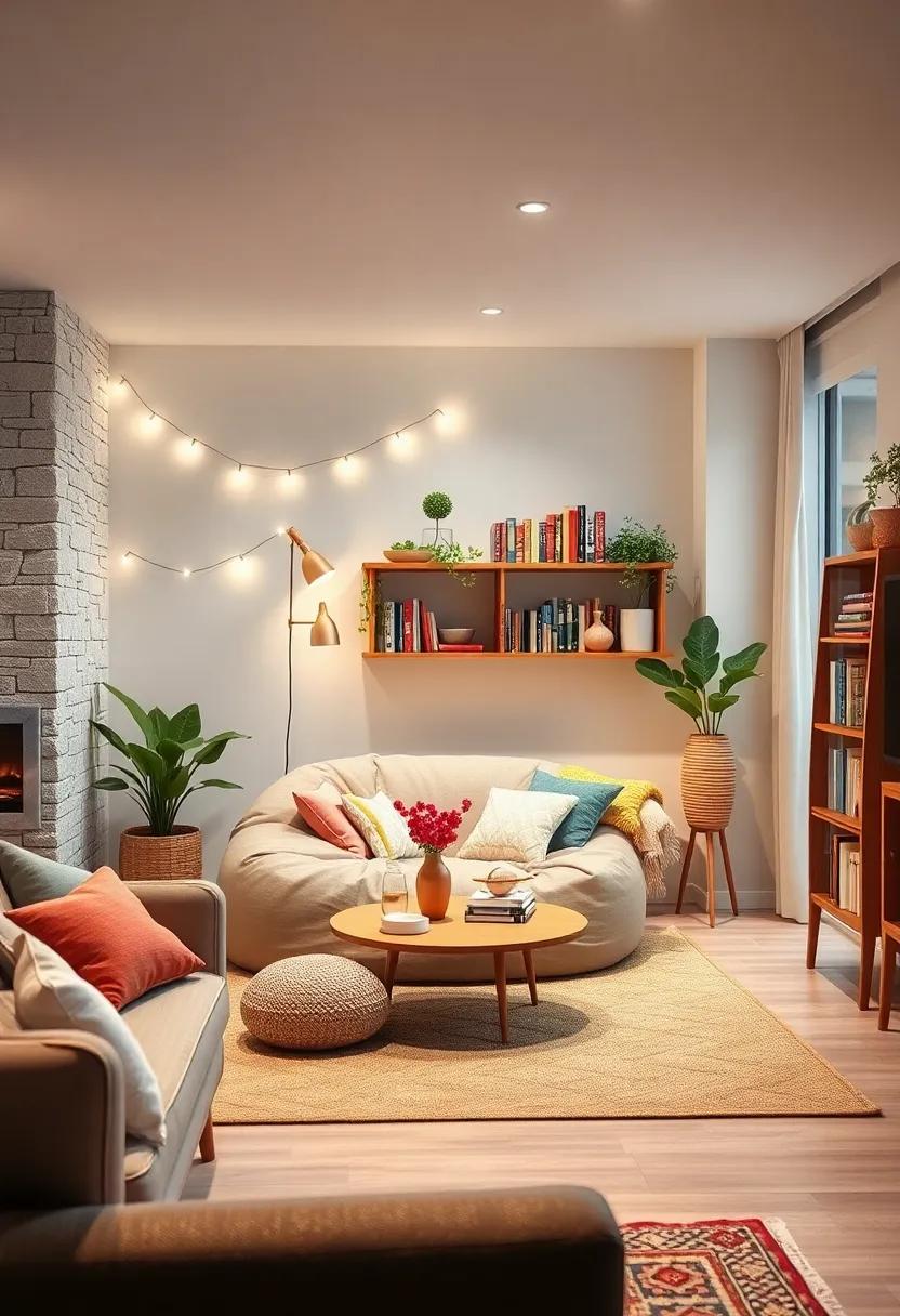 Cozy⁢ Reading Corner: Set up a ‌whimsical ⁢reading nook​ with an ⁣oversized bean bag, twinkling fairy lights, and a shelf filled with your⁤ favorite books