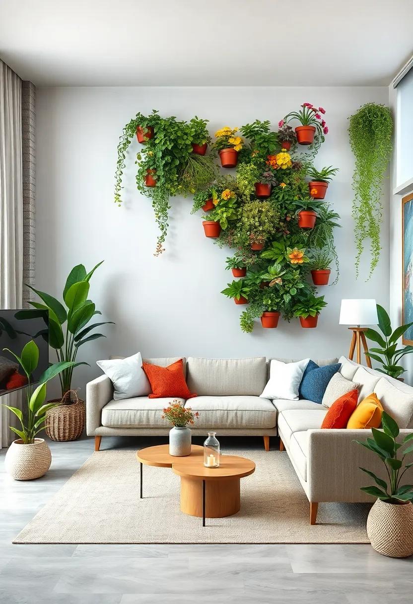 Conceptual Plant Wall: Create a living wall of various plants ‍and flowers ​that​ provides oxygen and⁤ whimsy while being ‍a visual spectacle