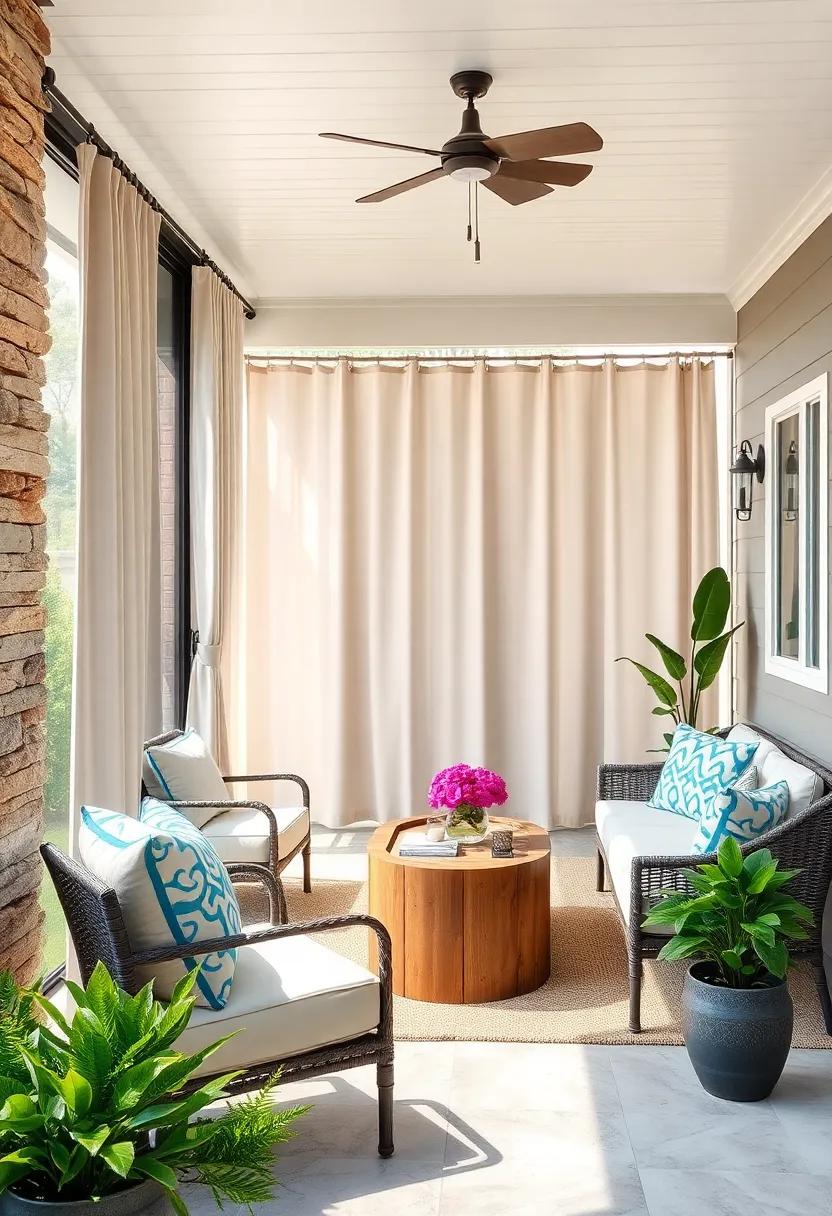 Implement Bottom weights to Keep Curtains Steady in Wind