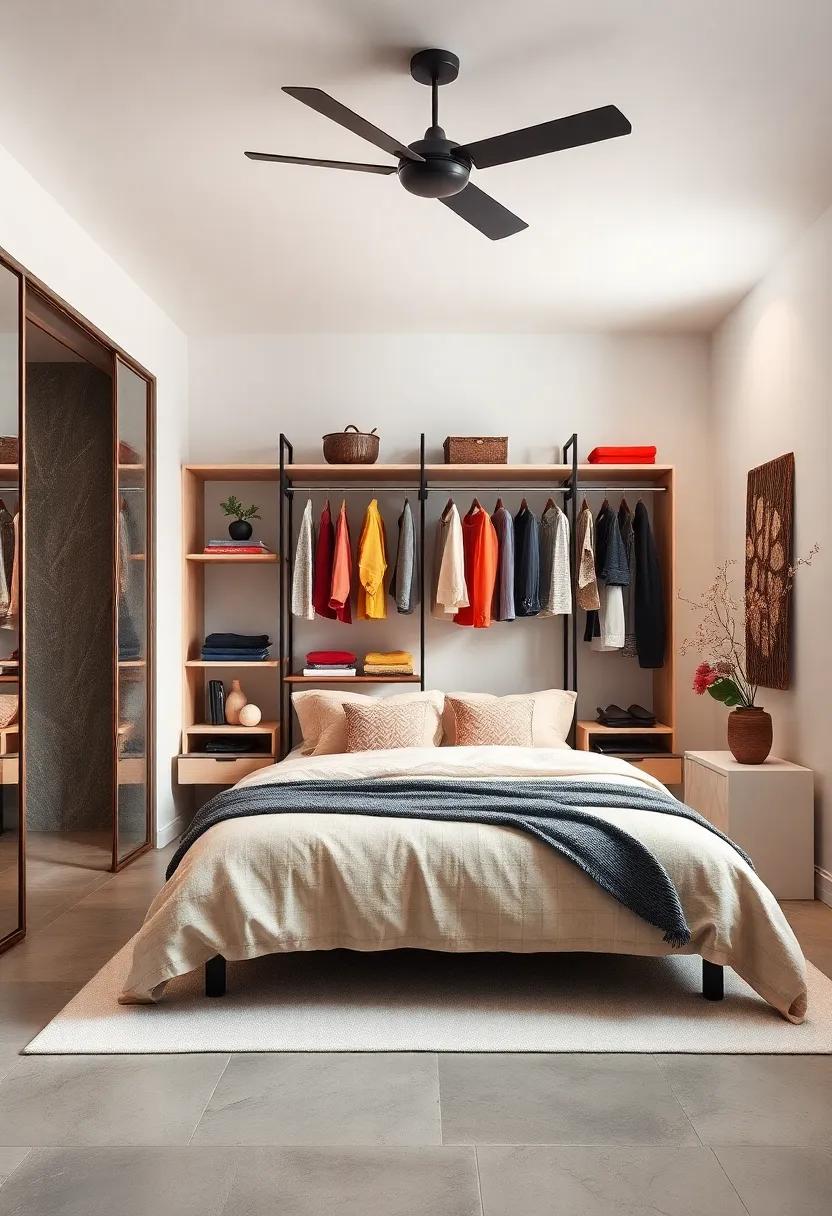 Opt for a stylish open rack with wheels, allowing you to rearrange your wardrobe layout easily as your style evolves