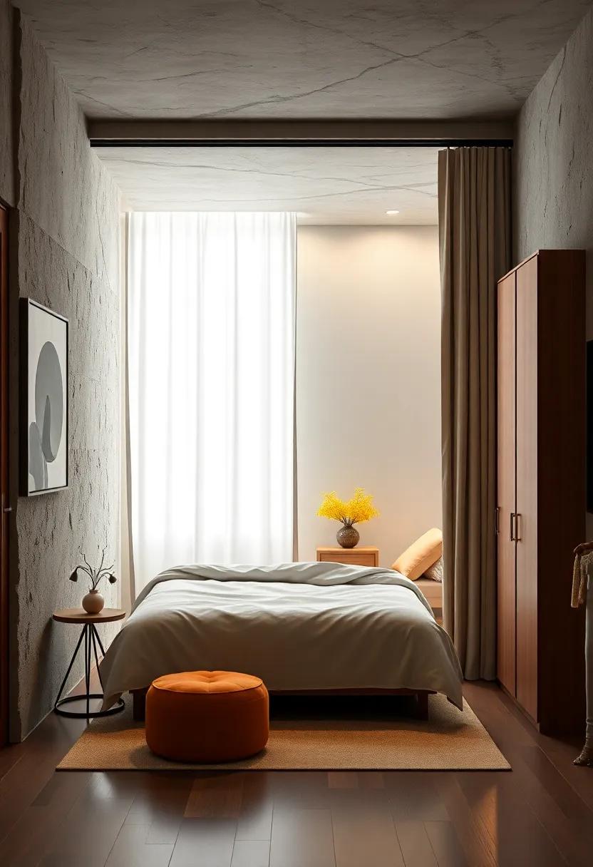 Consider a sliding curtain instead of traditional doors; this option keeps your closet contents visible but can be easily hidden when desired