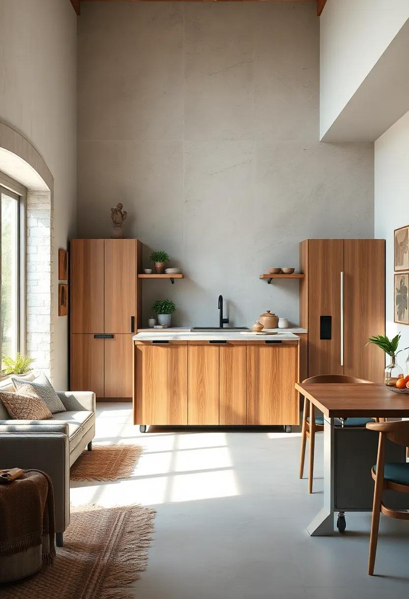 The Portable Island: Explore wheeled kitchen islands that offer flexibility and can be repositioned easily, making them perfect for multifunctional spaces