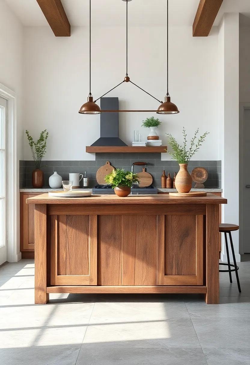 Rustic⁤ Elegance: Experience ⁤the charm of a farmhouse-inspired kitchen‍ island, featuring reclaimed wood and vintage‍ accents, perfect for creating ⁢a ​cozy and inviting ⁣atmosphere