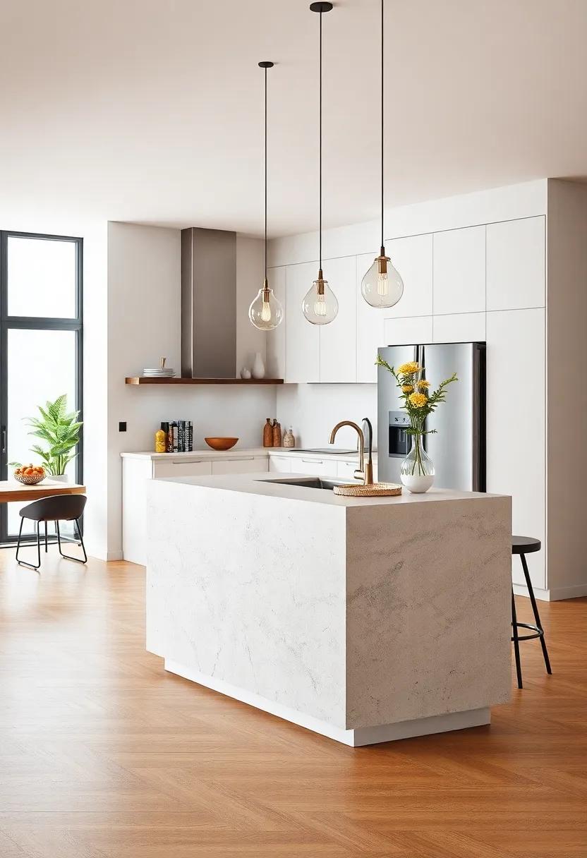 Sleek ⁤and Minimalist: Discover⁣ a small kitchen island that embraces a clean design with ​straight lines and​ a monochromatic palette, providing ⁤a modern touch while⁢ maintaining functionality