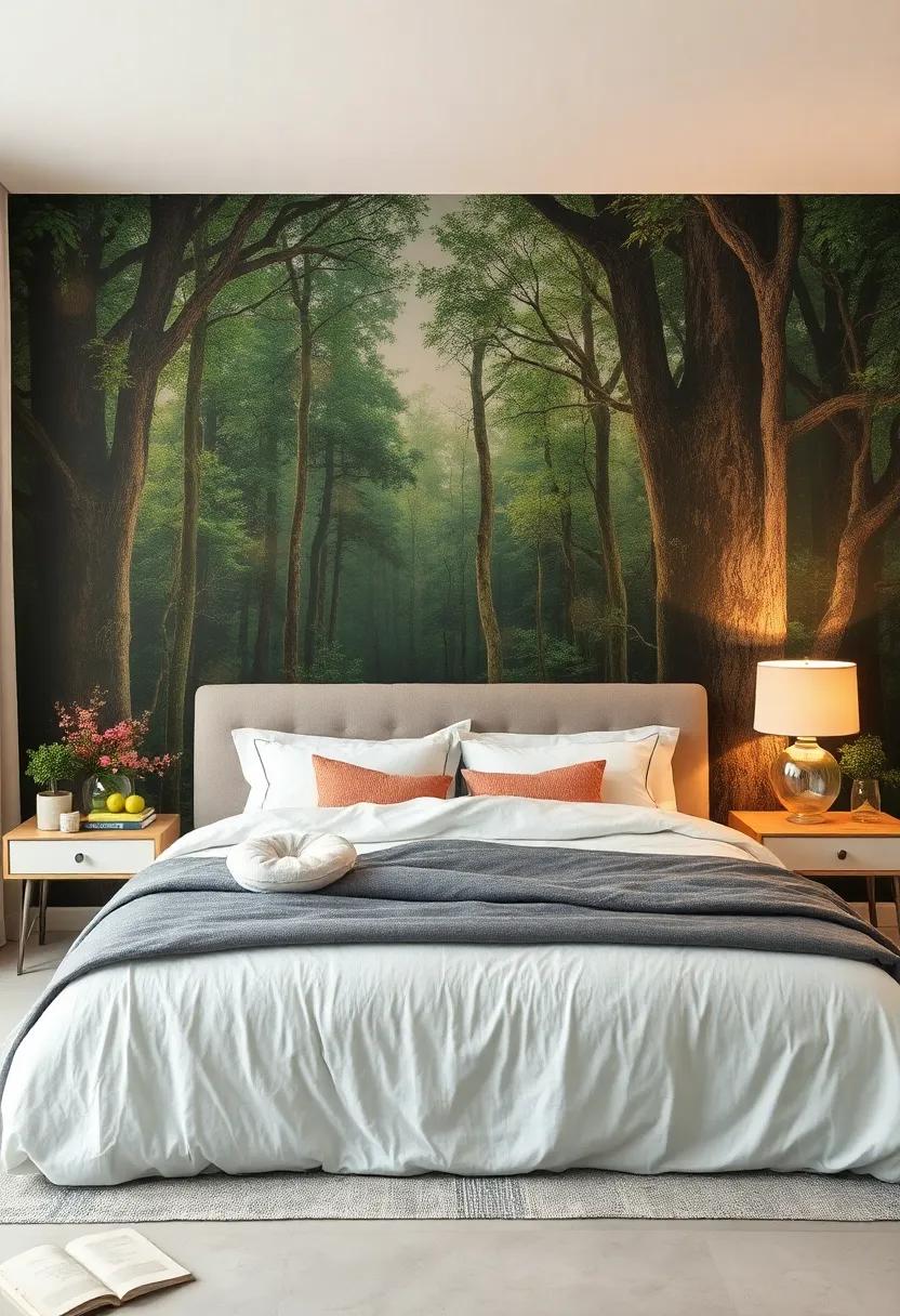 Enchanted Forest: Bring the outdoors in with whimsical forest-themed wallpaper for a cozy, fairy-tale vibe