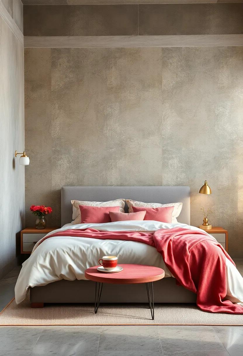 Shimmering Metallics: Add a hint of glamour with metallic wallpaper that catches the light and enhances your romantic retreat