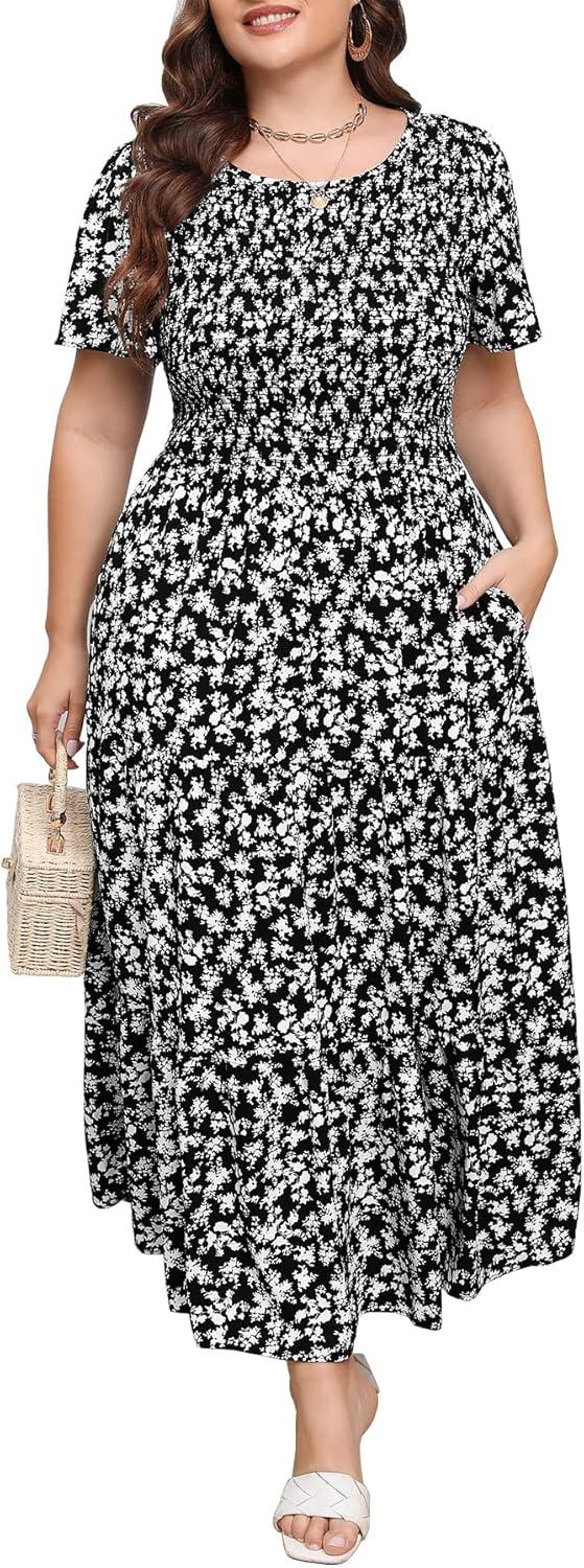 Finding Our Perfect Fit: Plus Size Floral Maxi Dress with Pockets