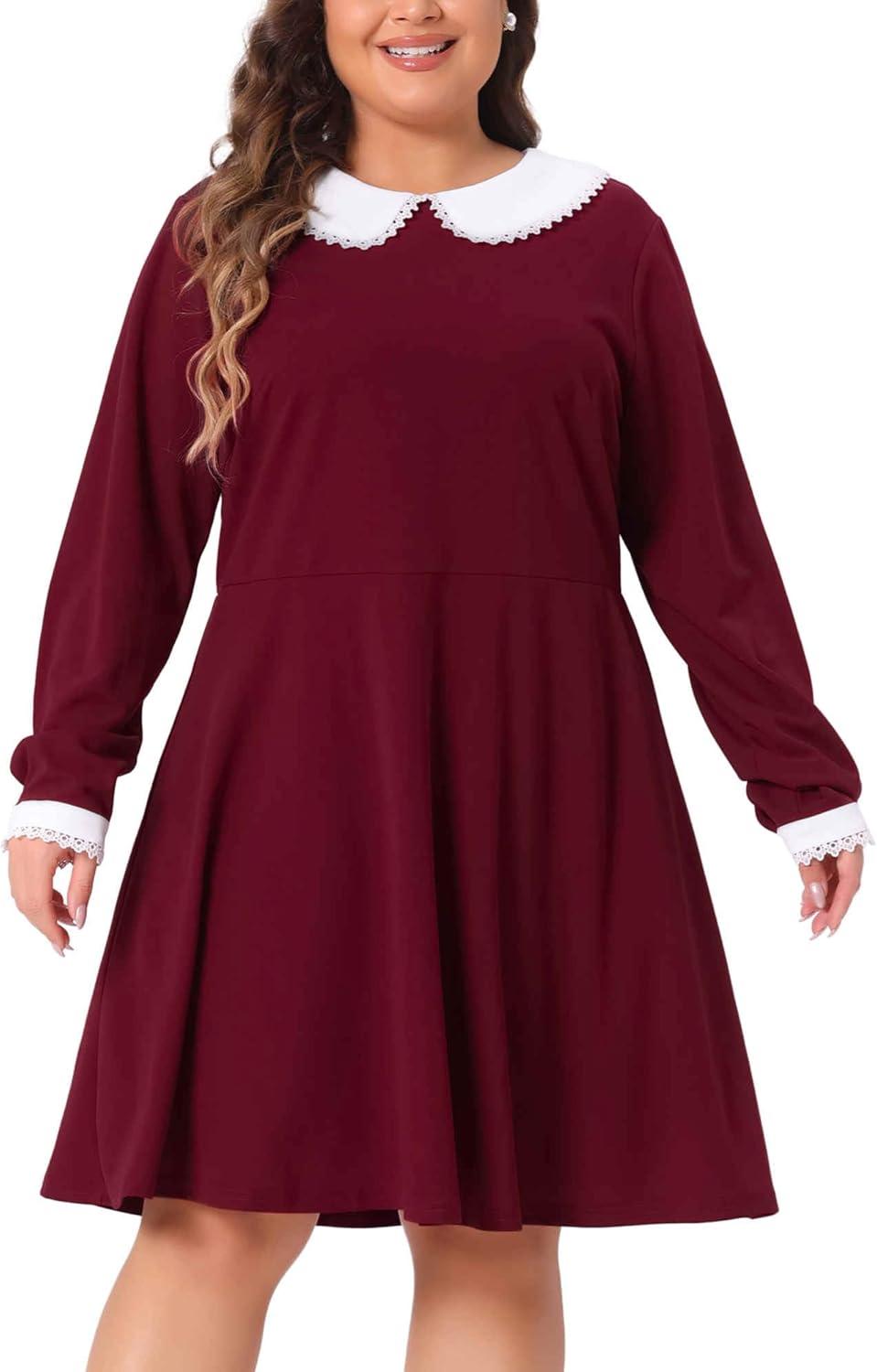 Our Take on Agnes Orinda Plus Size Peter Pan Collar Midi Dress