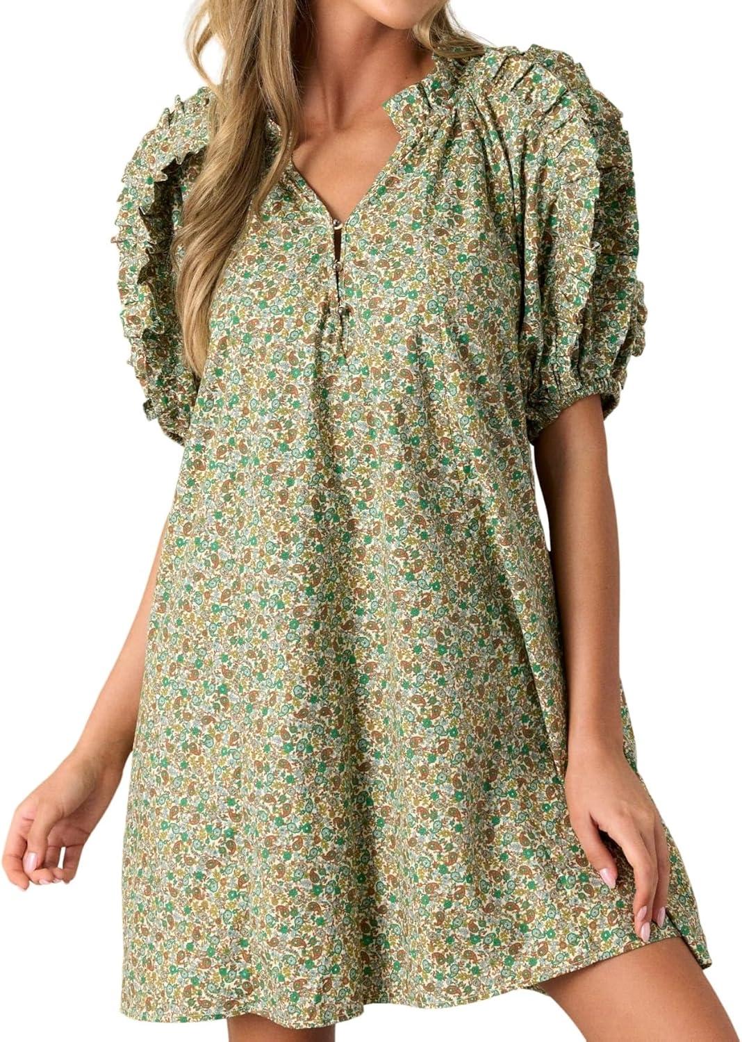 Exploring Comfort and Style in a Casual Bubble Sleeve Mini Dress