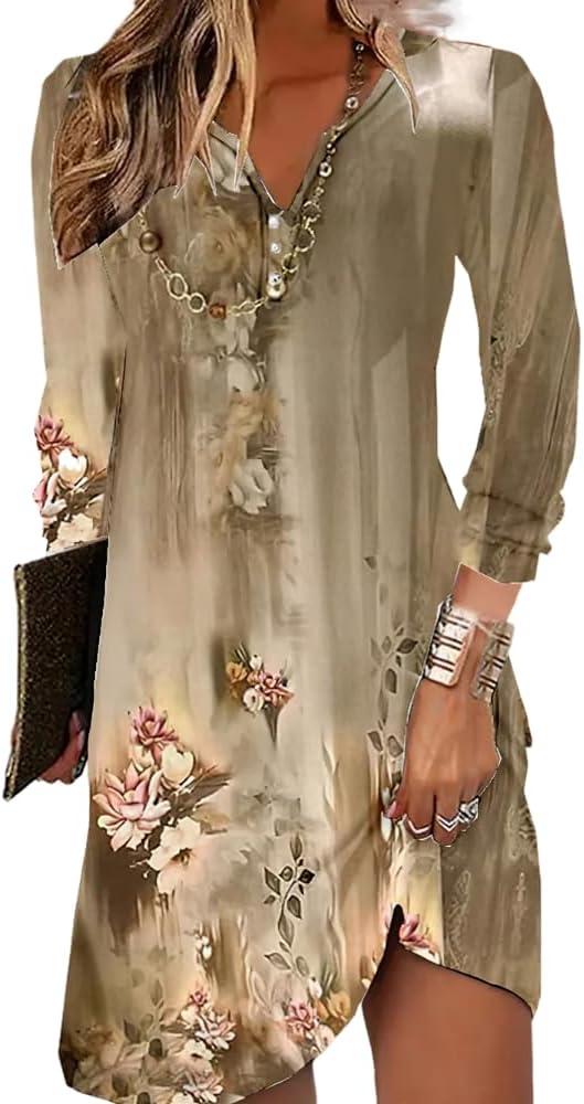 Embracing Fall Vibes with the Akivide Boho Floral Dress