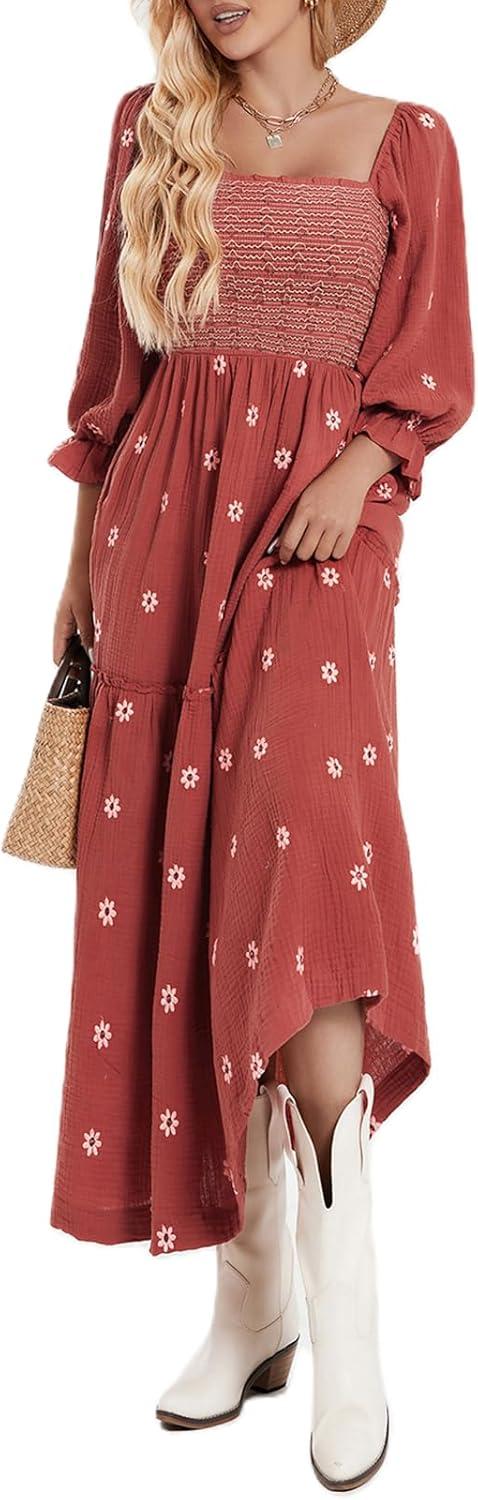 Flowy Elegance: Exploring the Argeousgor Bohemian Floral Maxi Dress