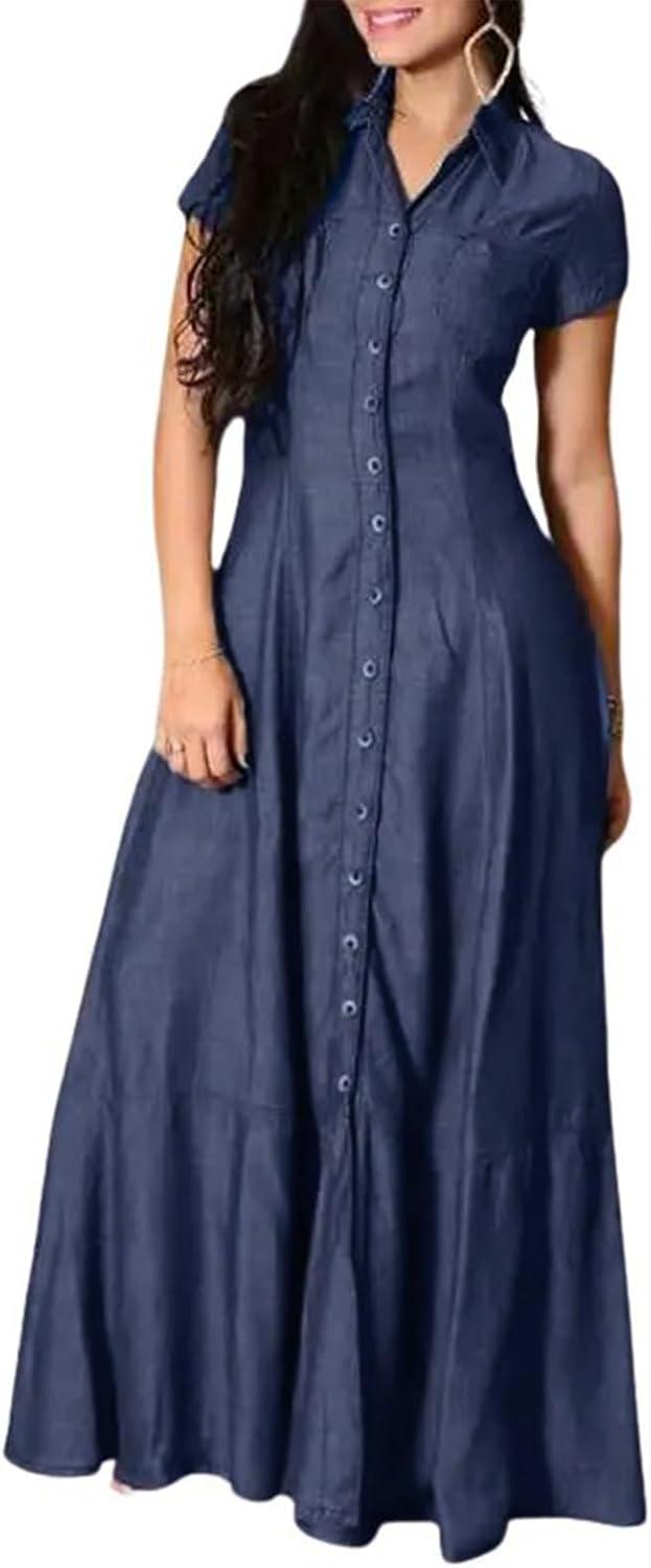 Why We’re Loving the Casual Comfort of UTCOCO’s Denim Maxi Dress