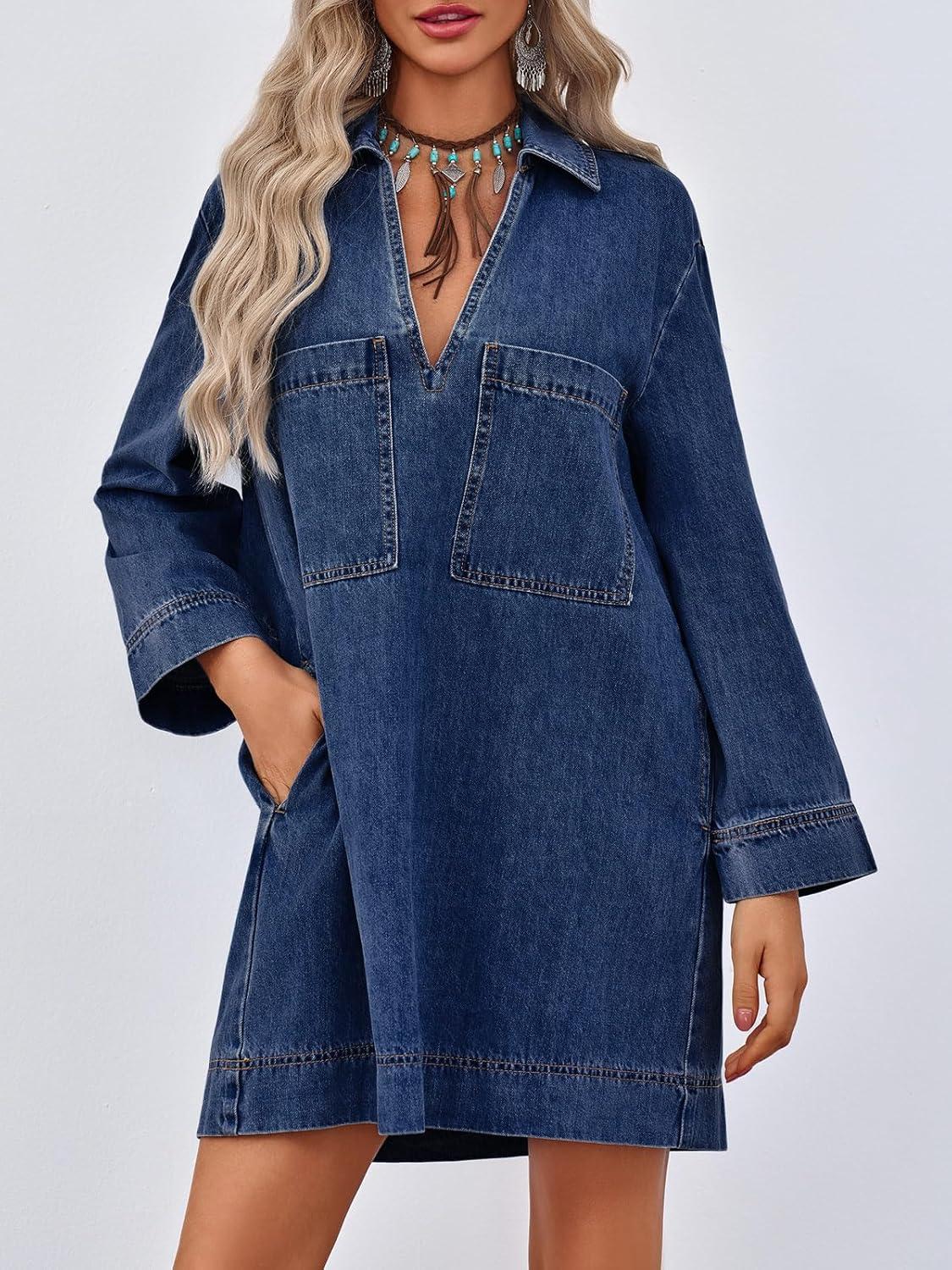 Why Wenrine's Denim Shirt Dress Became Our Casual Wardrobe Favorite