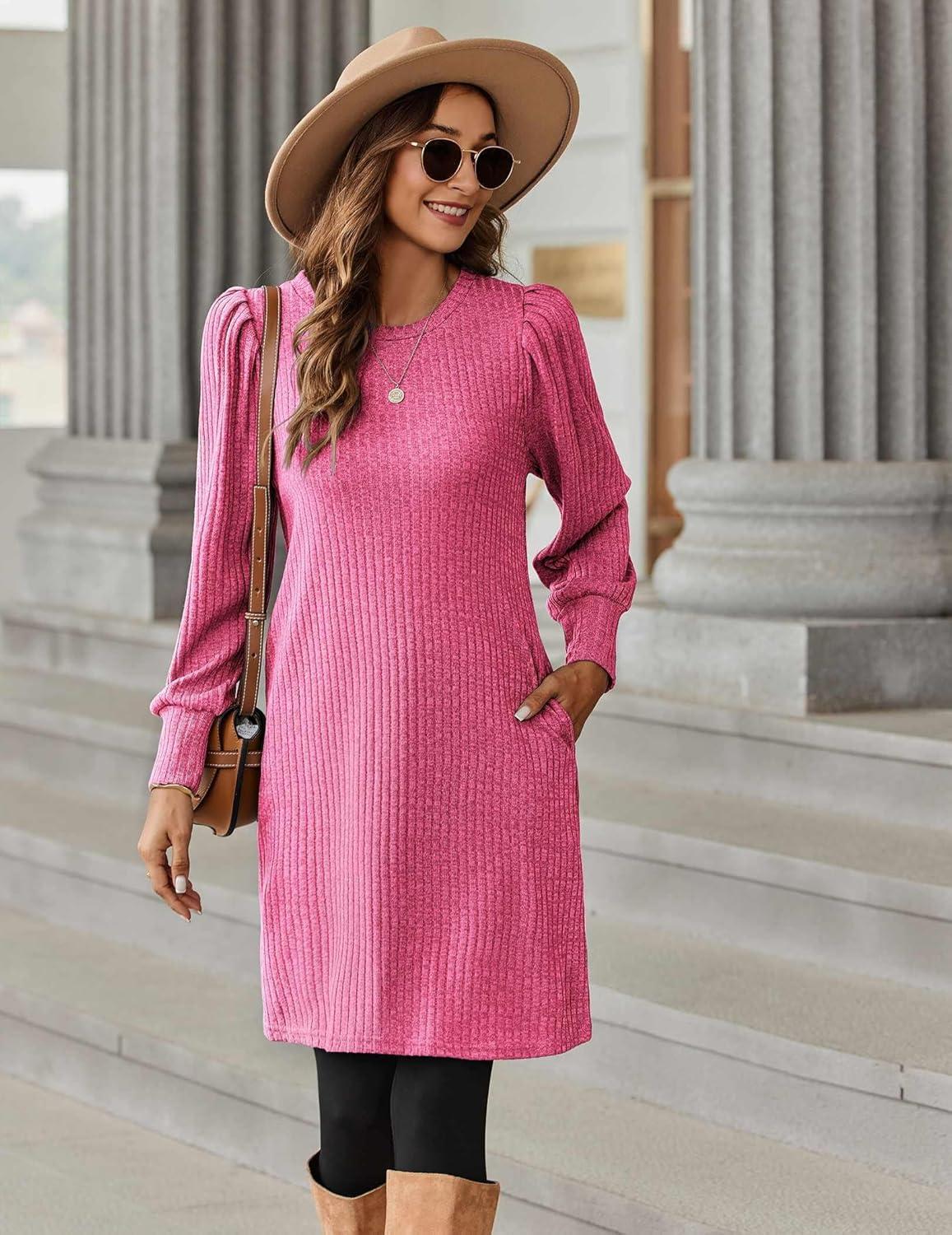 Why We're Loving the Zeagoo Puff Sleeve Knit Dress ​This‍ Fall