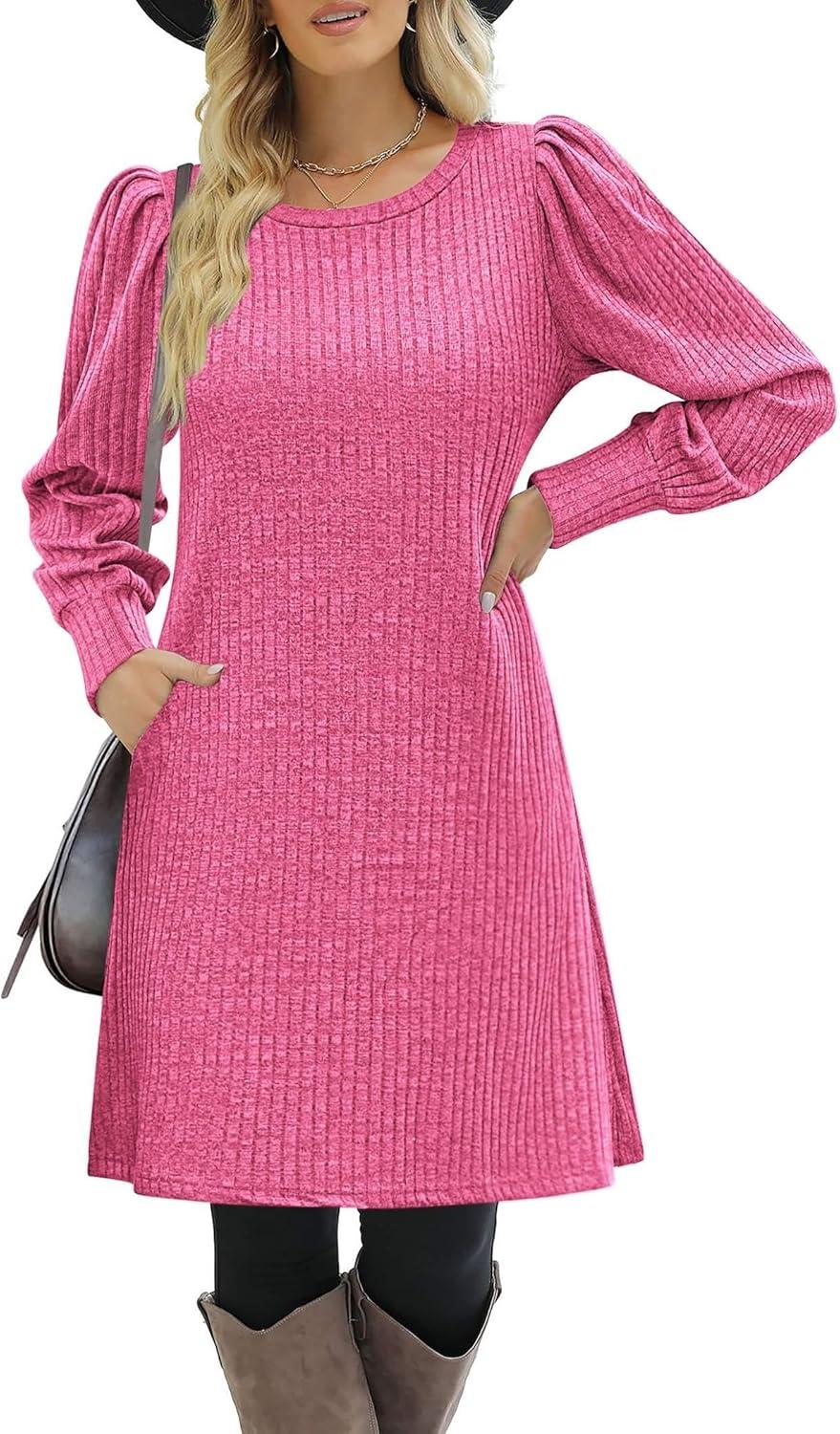 Why We're Loving the Zeagoo Puff Sleeve ‍Knit Dress This ‌Fall