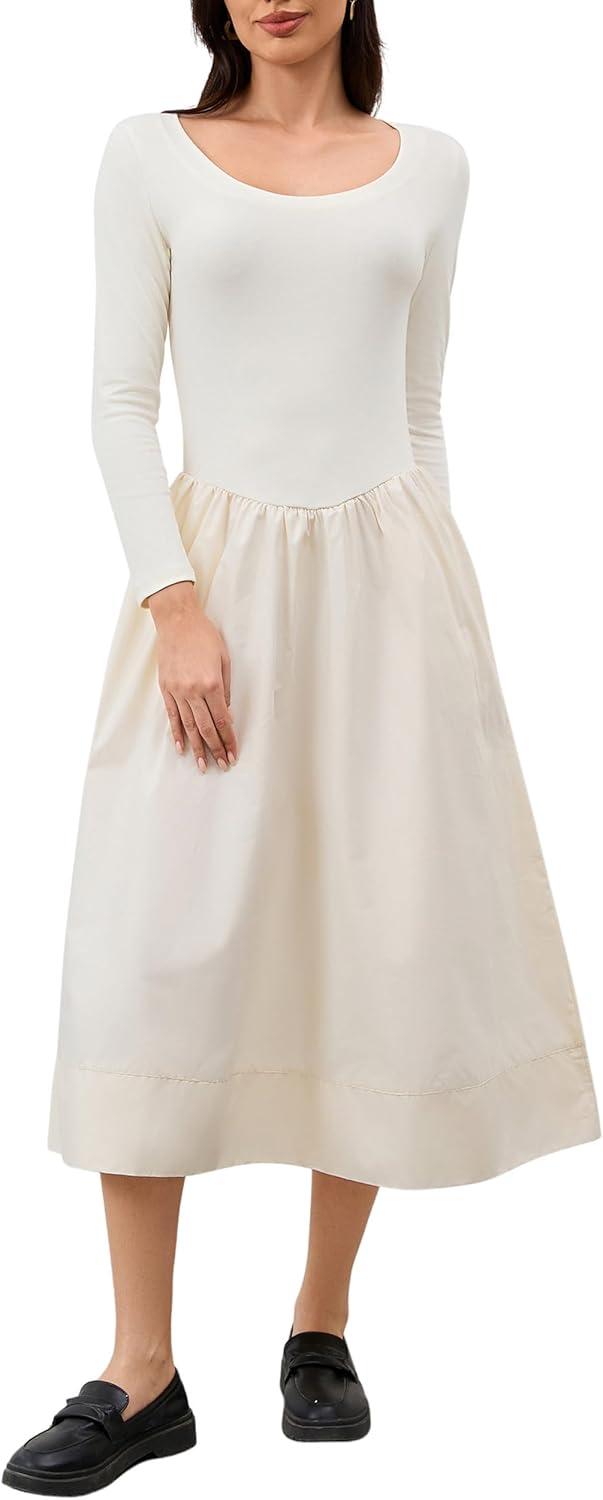 Our Honest ‍Take on Livtany's Chic Beige ​Square Neck ​Midi Dress