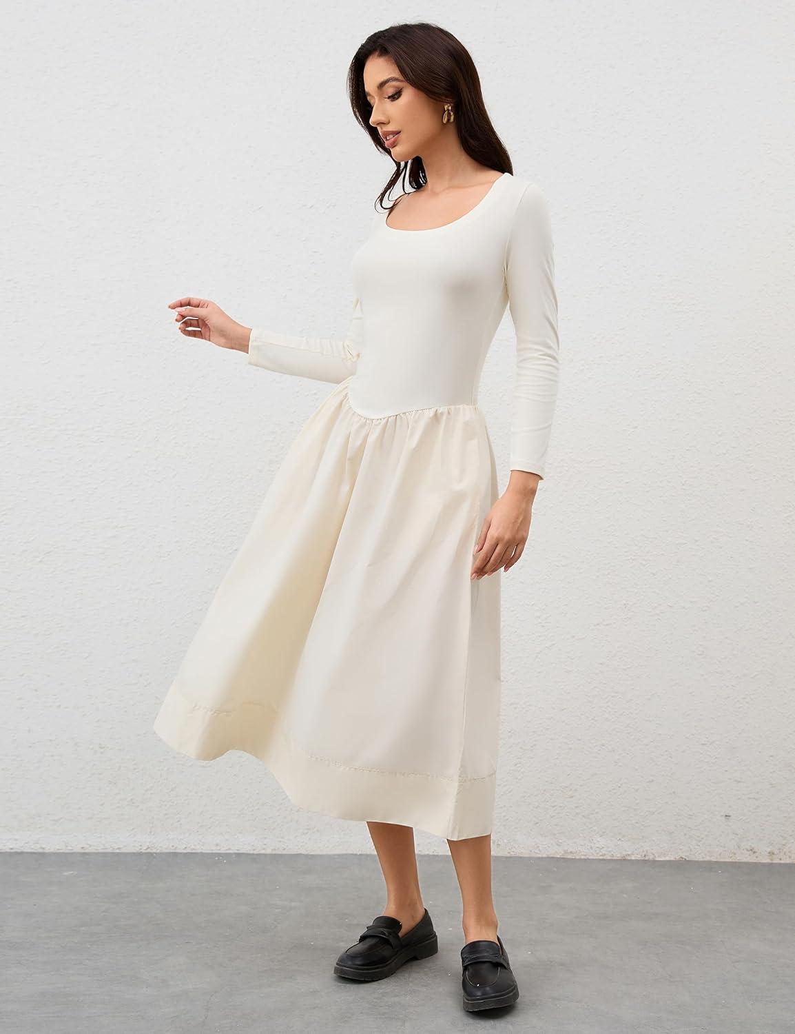 Our Honest Take ⁣on Livtany's Chic Beige Square Neck Midi Dress
