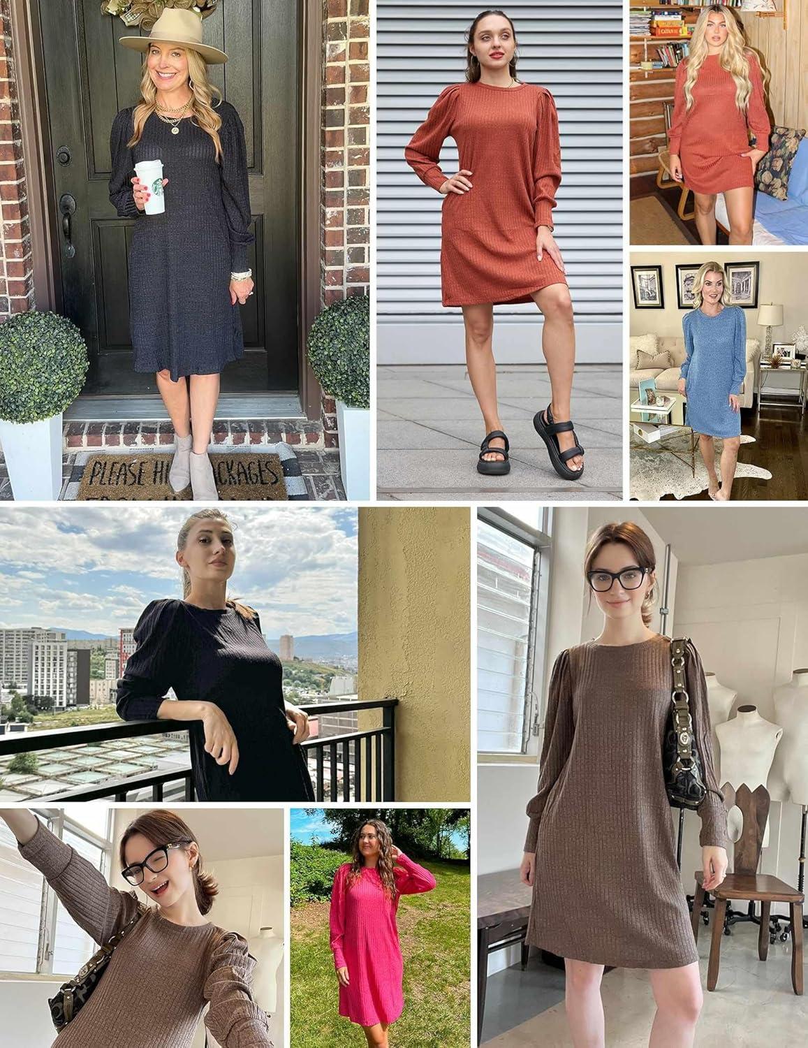 Why We're Loving the Zeagoo ‌Puff Sleeve Knit Dress This Fall